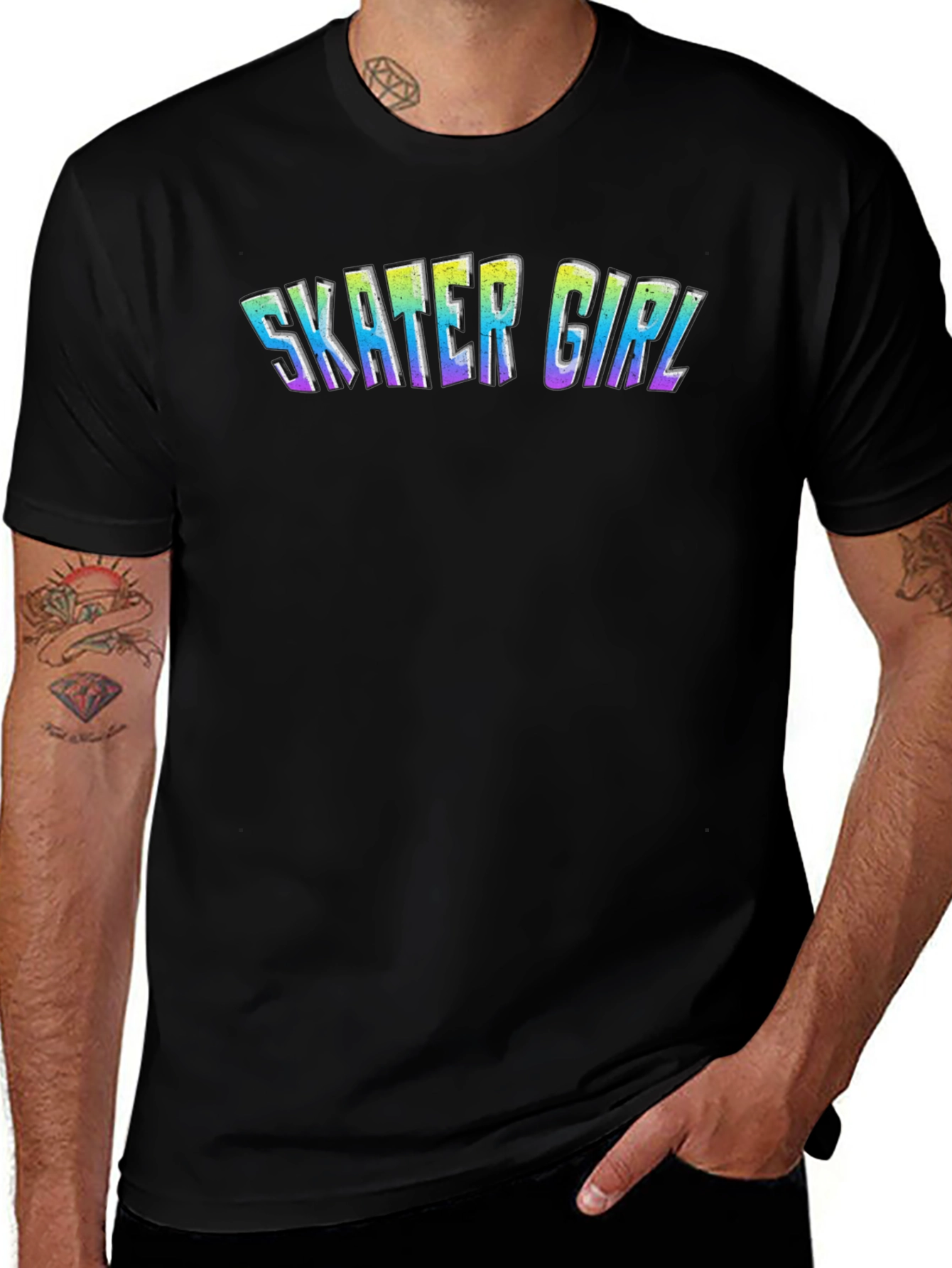 Variant 19 of Skater Girl Graphic Tee - Trendy Black T-Shirt