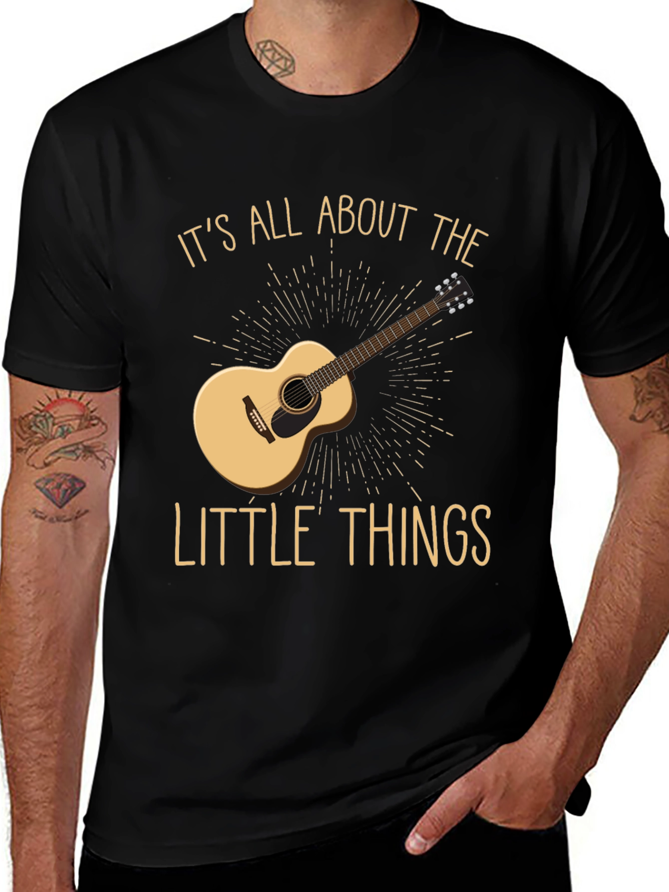 Variant 26 of Acoustic Guitar T-Shirt - It's All About The Little Things Tee