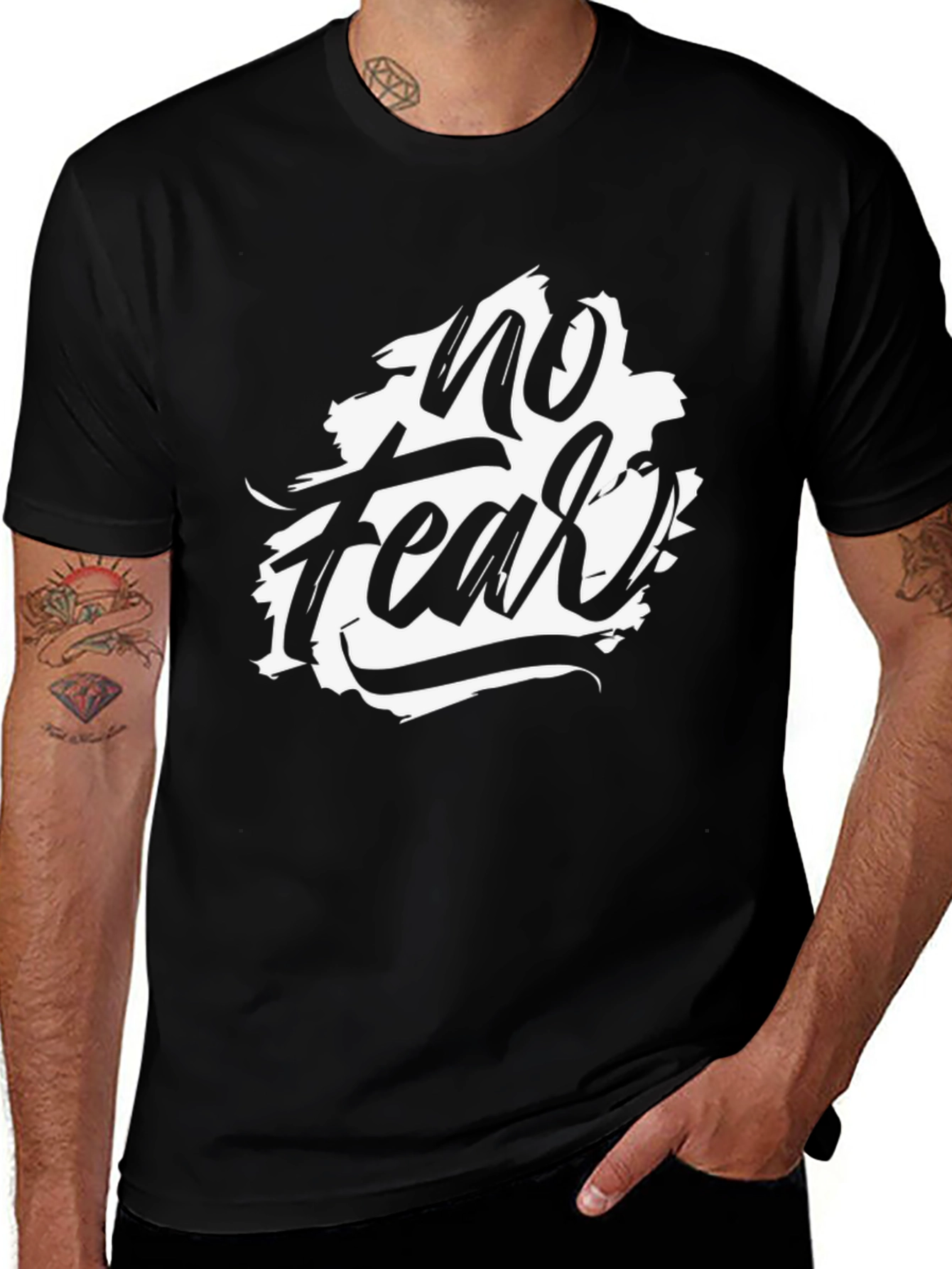 No Fear Graphic Print Black T-Shirt