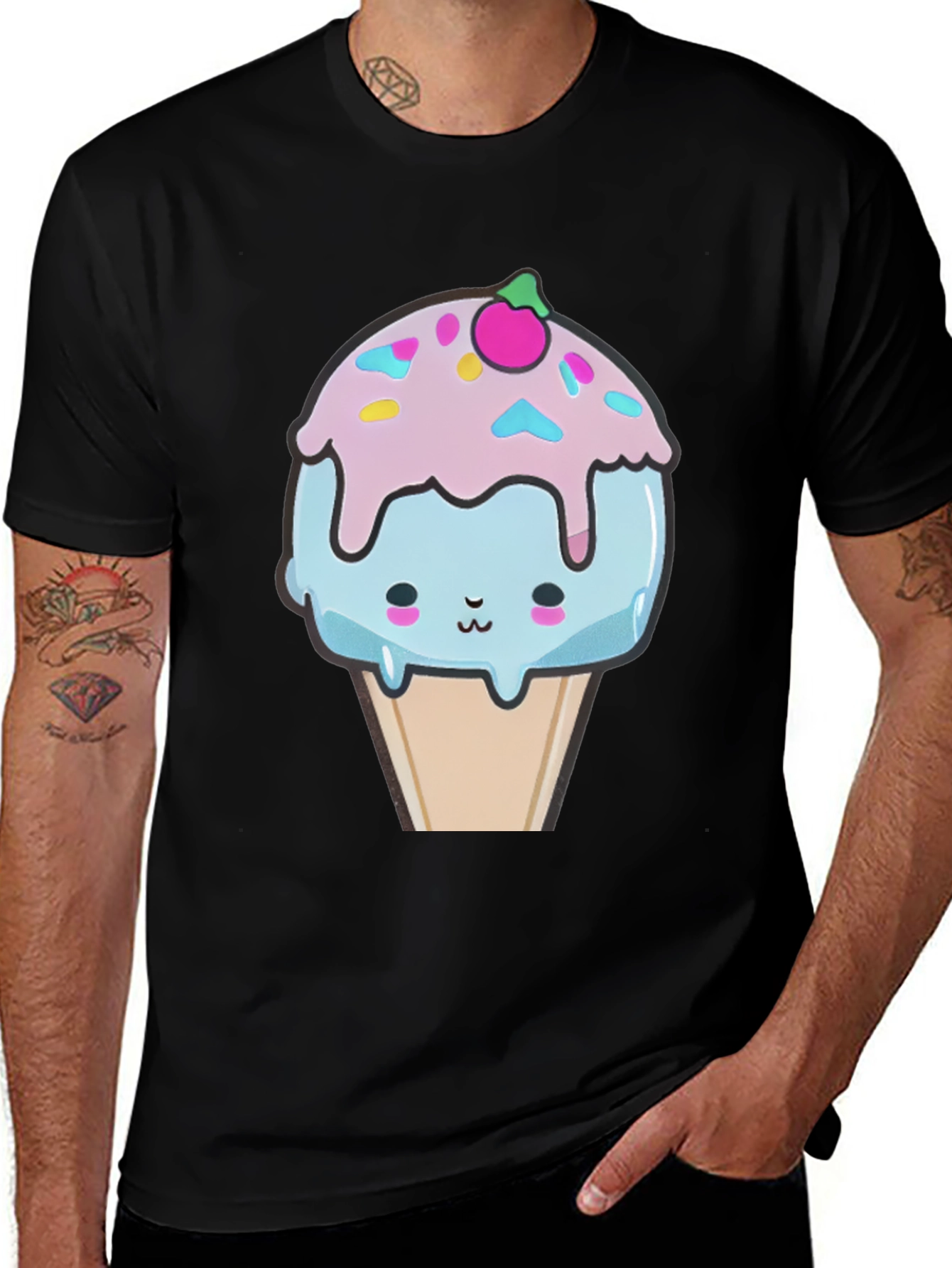 Variant 23 of Kawaii Ice Cream Graphic Tee - Fun & Unique!