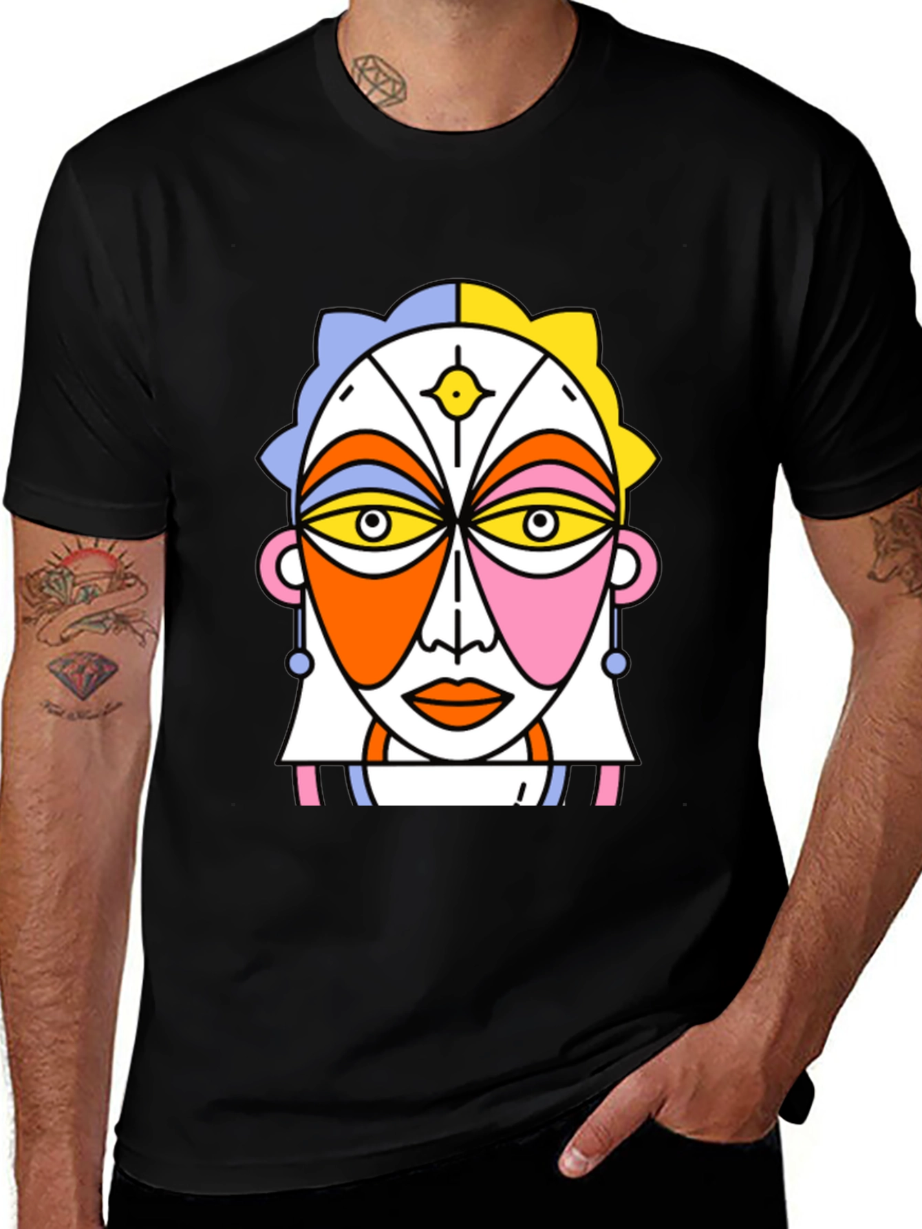 Variant 7 of Abstract Face Graphic T-Shirt