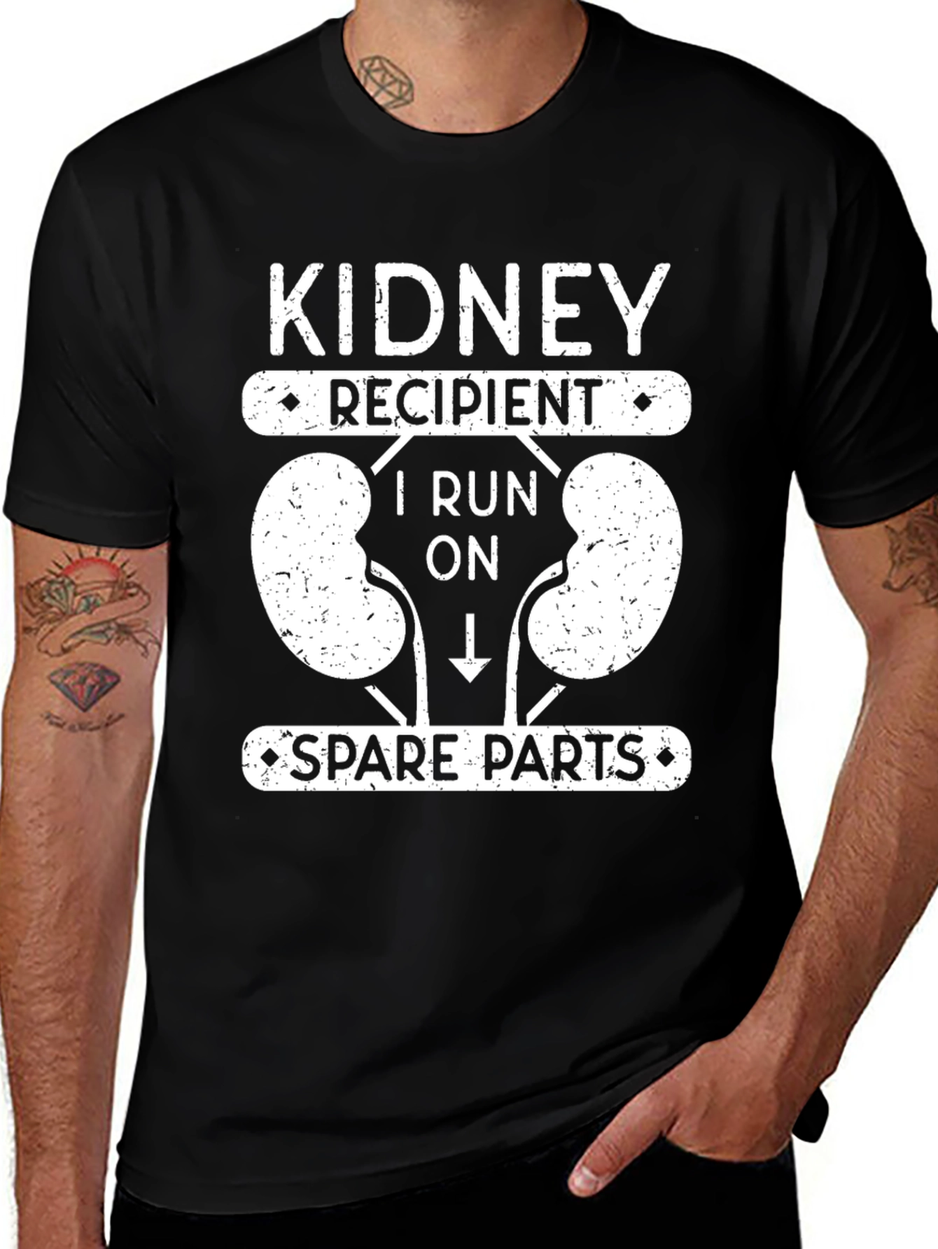 Kidney Recipient T-Shirt - Spare Parts Transplant Tee