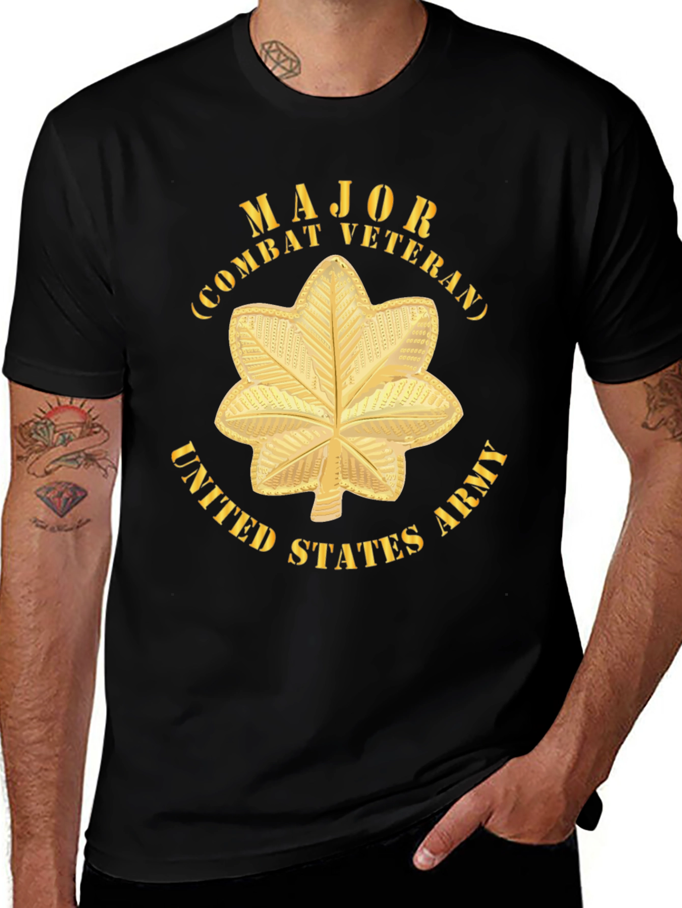 Variant 28 of Major Combat Veteran US Army T-Shirt
