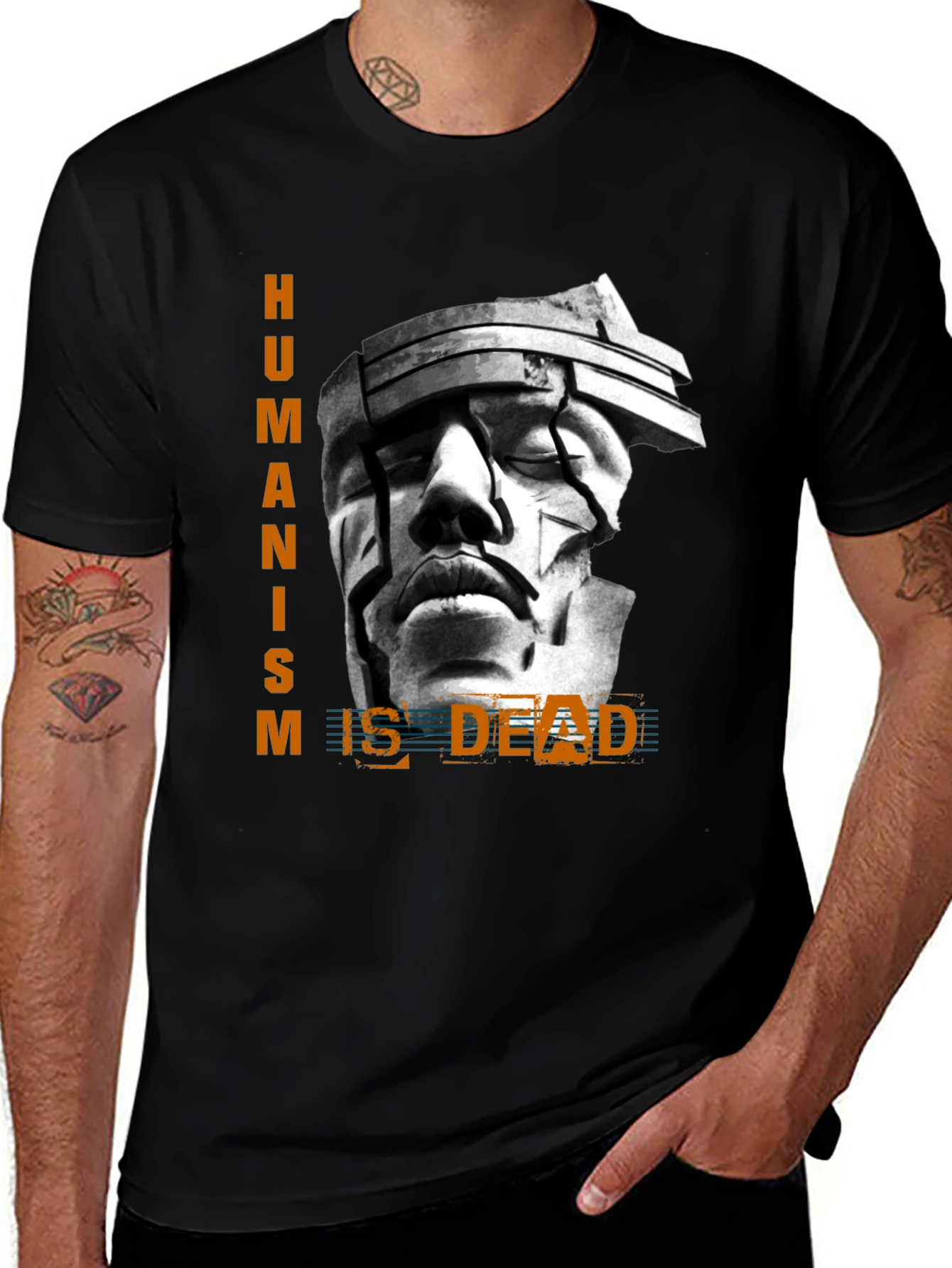 Variant 10 of Humanism is Dead Graphic Tee - Black T-Shirt