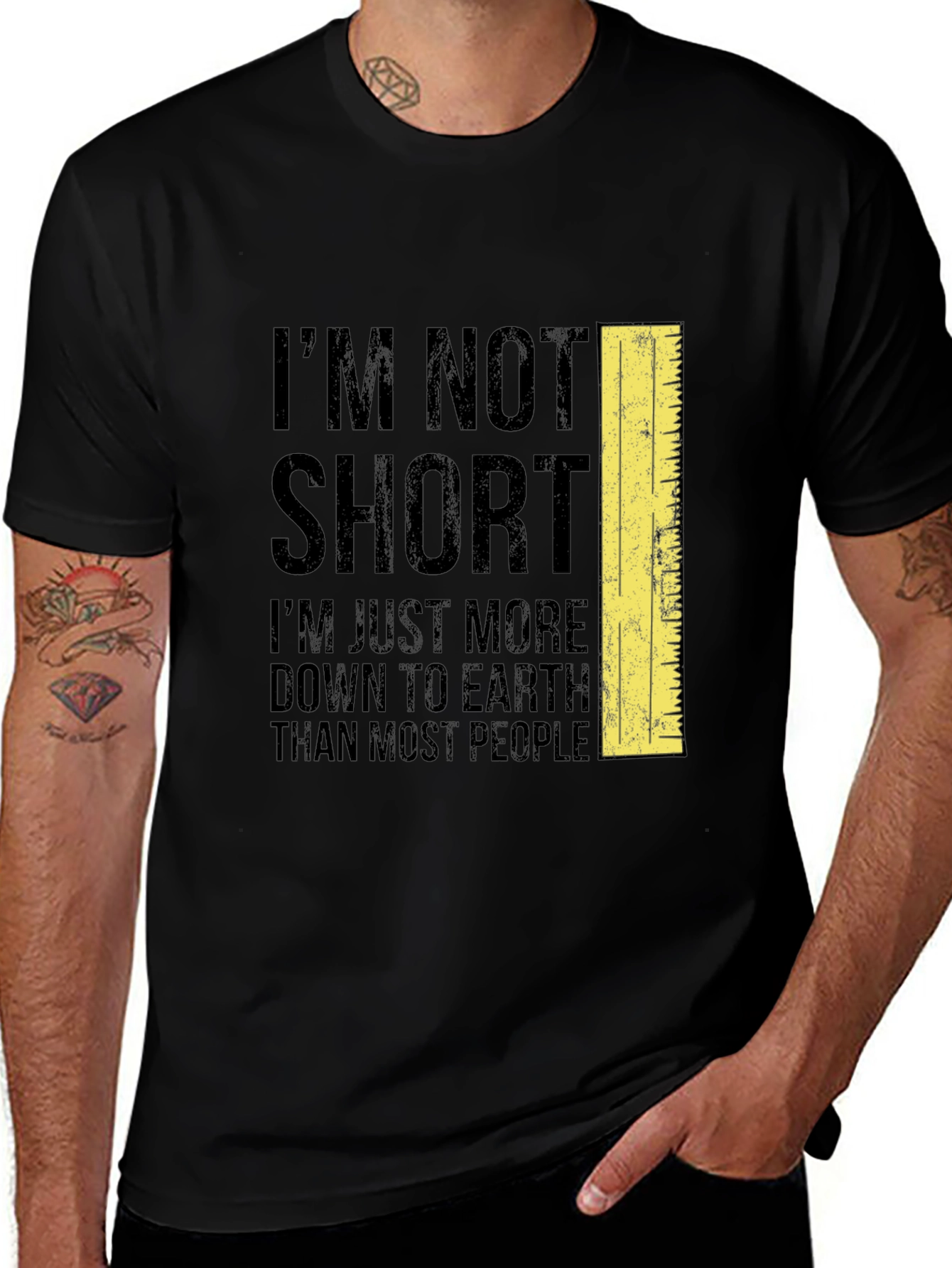 Variant 5 of Funny "I'm Not Short" Graphic Novelty T-Shirt