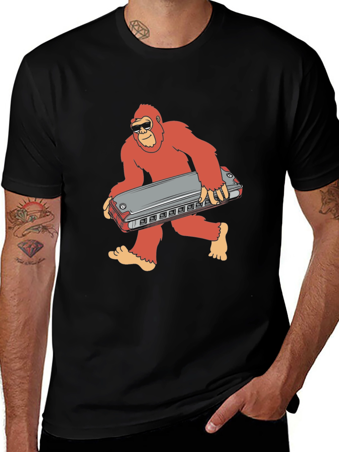 Variant 5 of Sasquatch Harmonica T-Shirt