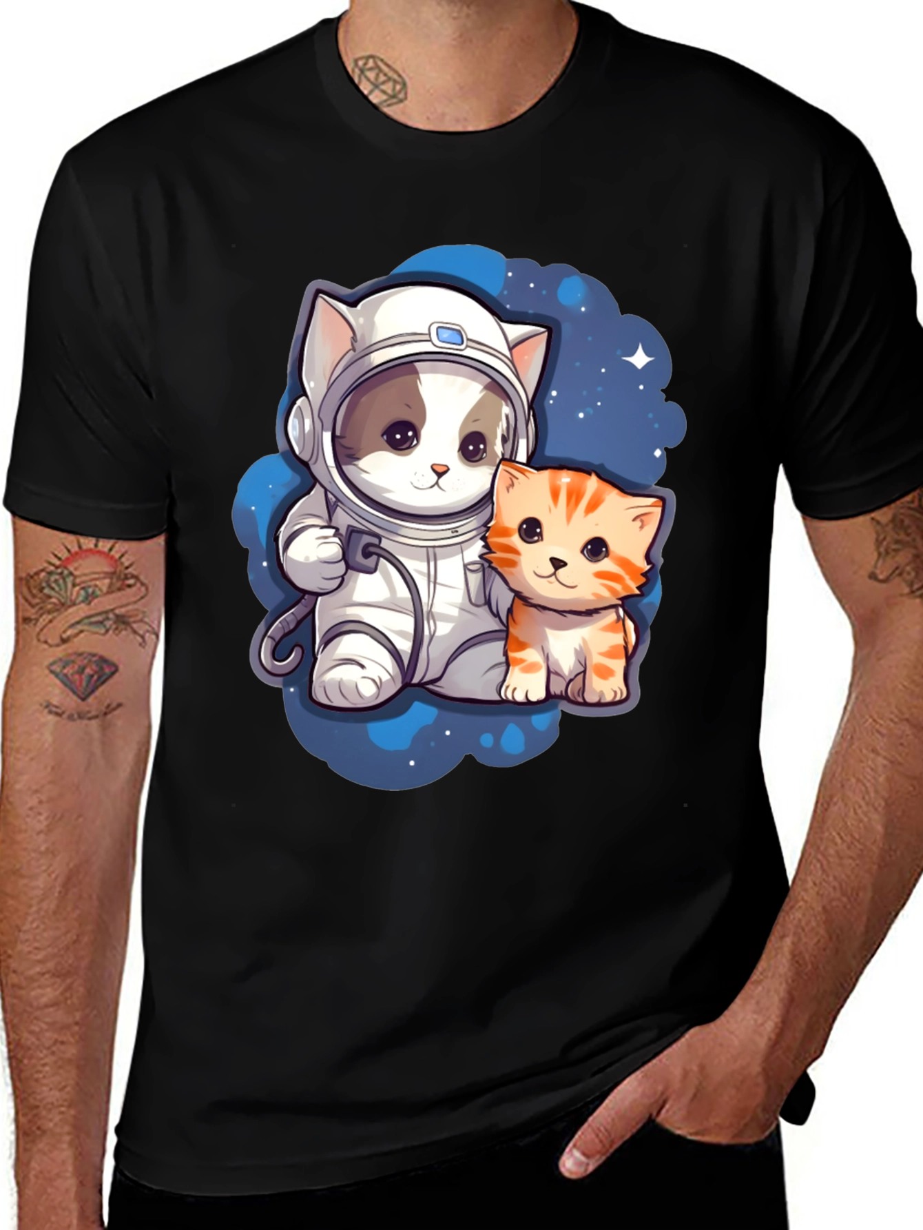 Variant 16 of Astronaut Cat T-Shirt Cute Space Kitten Tee