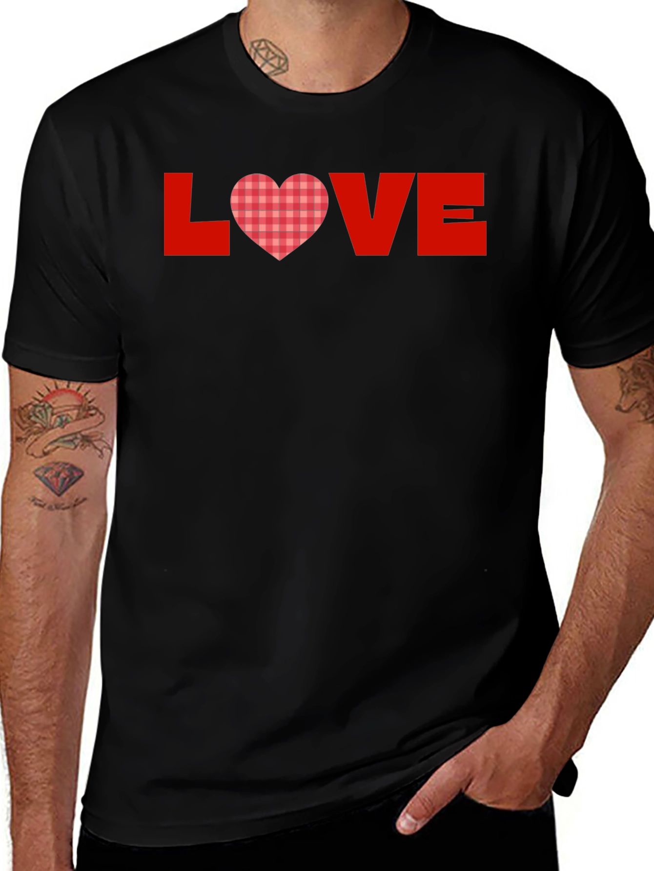 Variant 24 of Love Heart Plaid Graphic Tee