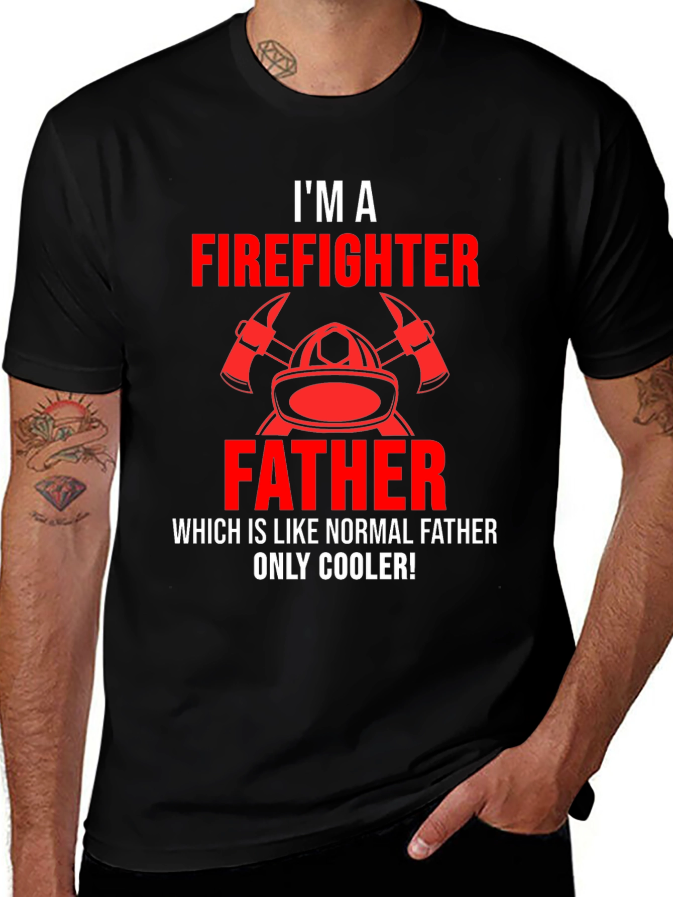 Variant 6 of Firefighter Father T-Shirt - Cool Dad Edition