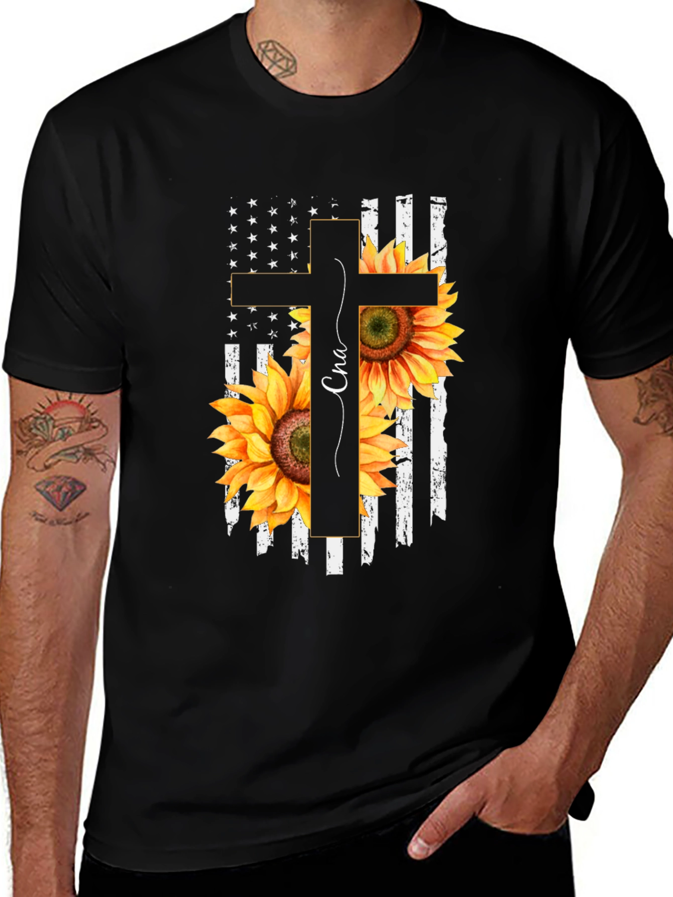 CNA Sunflower Cross Graphic Tee