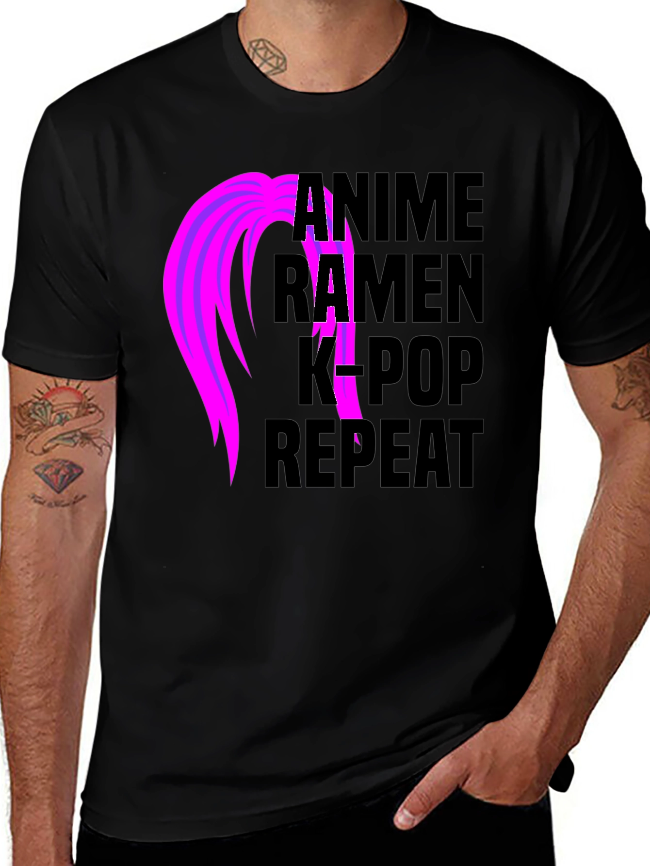 Variant 23 of Anime Ramen K-Pop Repeat Graphic T-Shirt