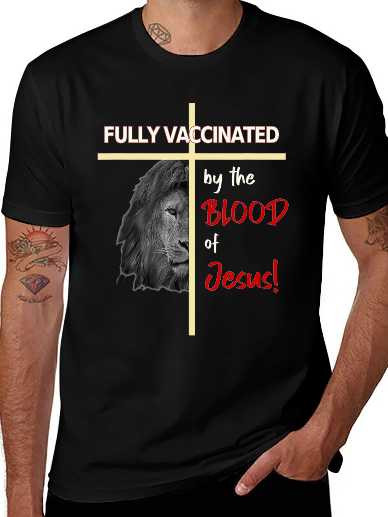 Variant 11 of Fully Vaccinated by The Blood Of Jesus T-Shirt