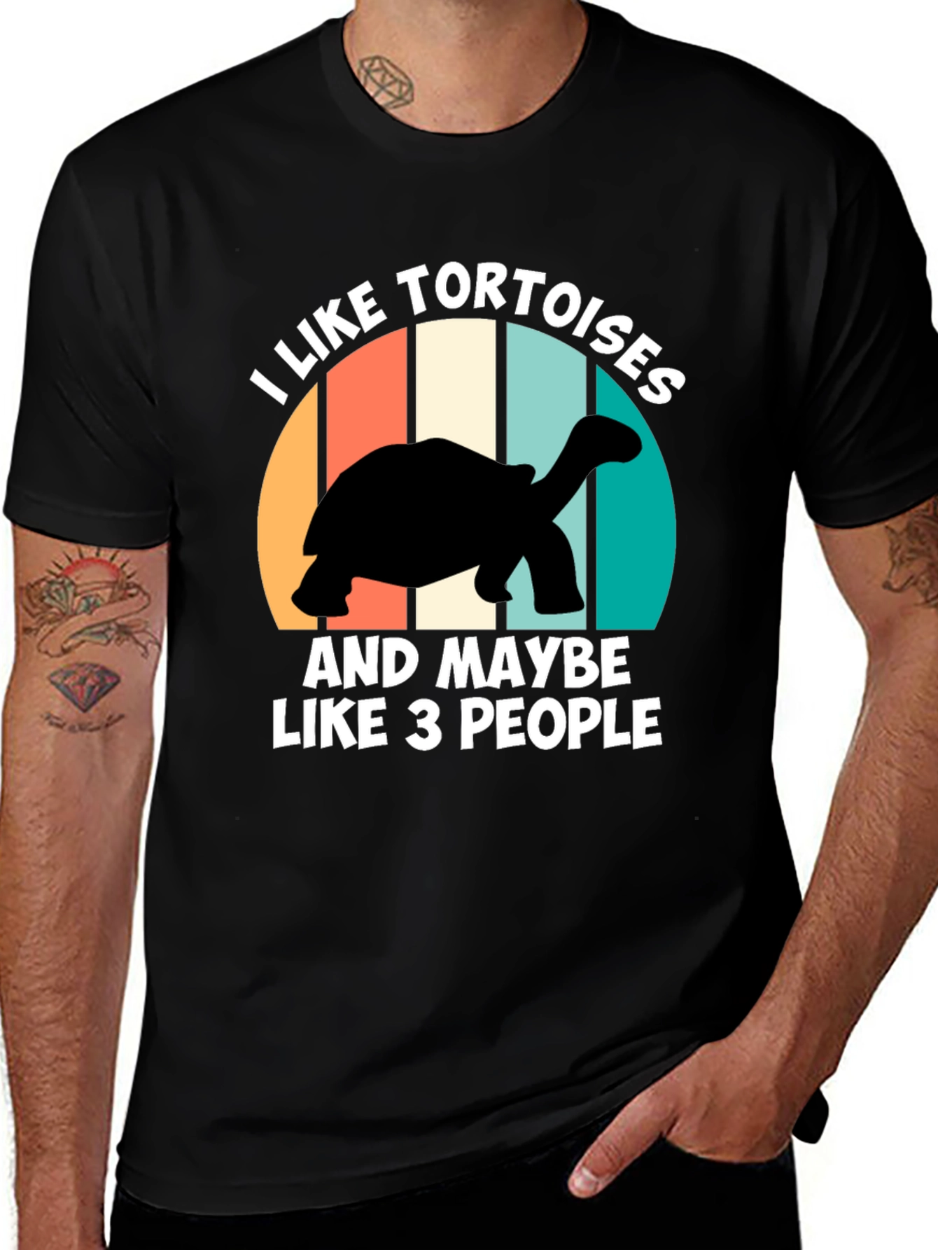 Black I Like Tortoises T-Shirt Black main image