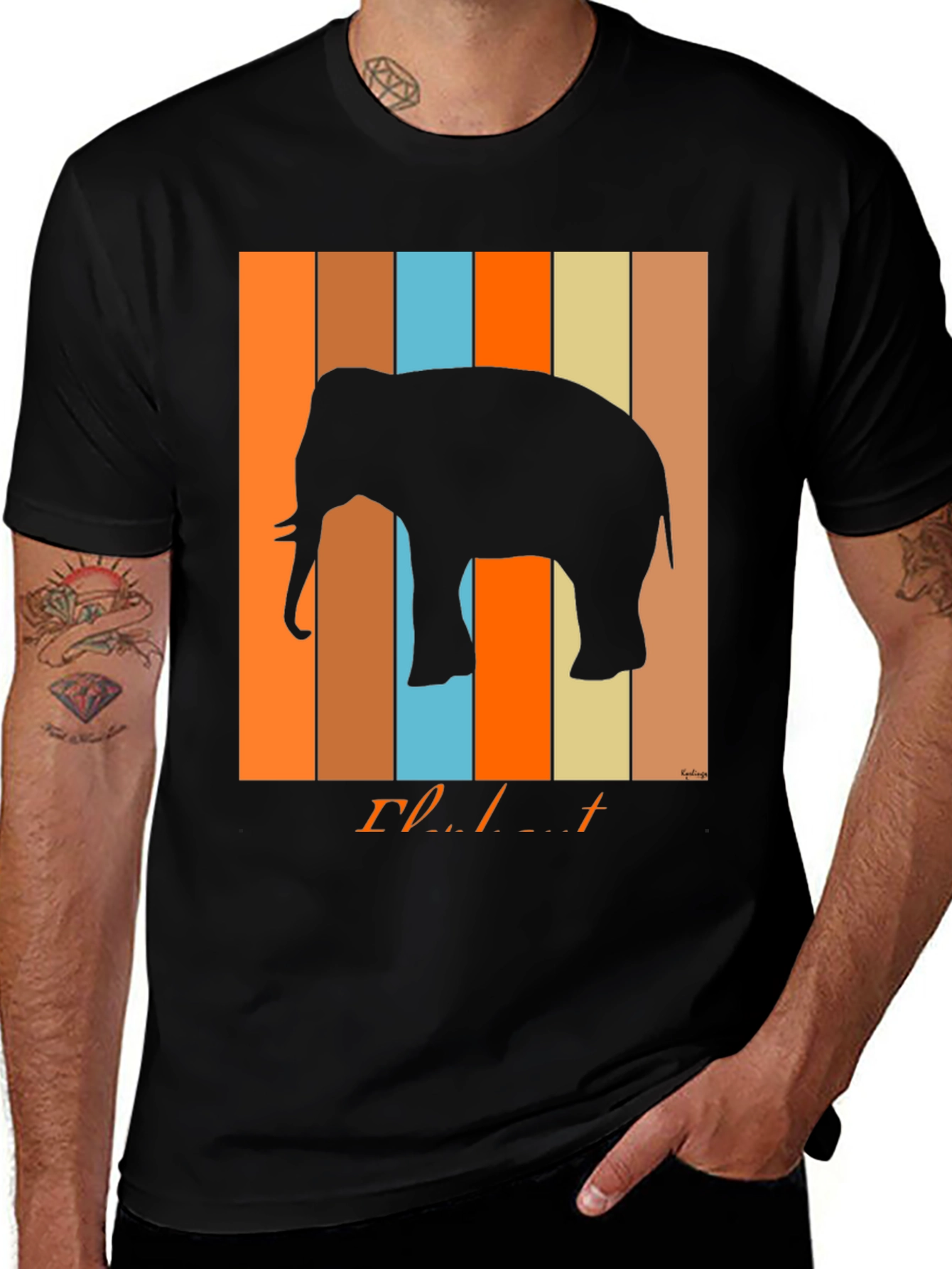 Variant 15 of Retro Elephant Graphic T-Shirt