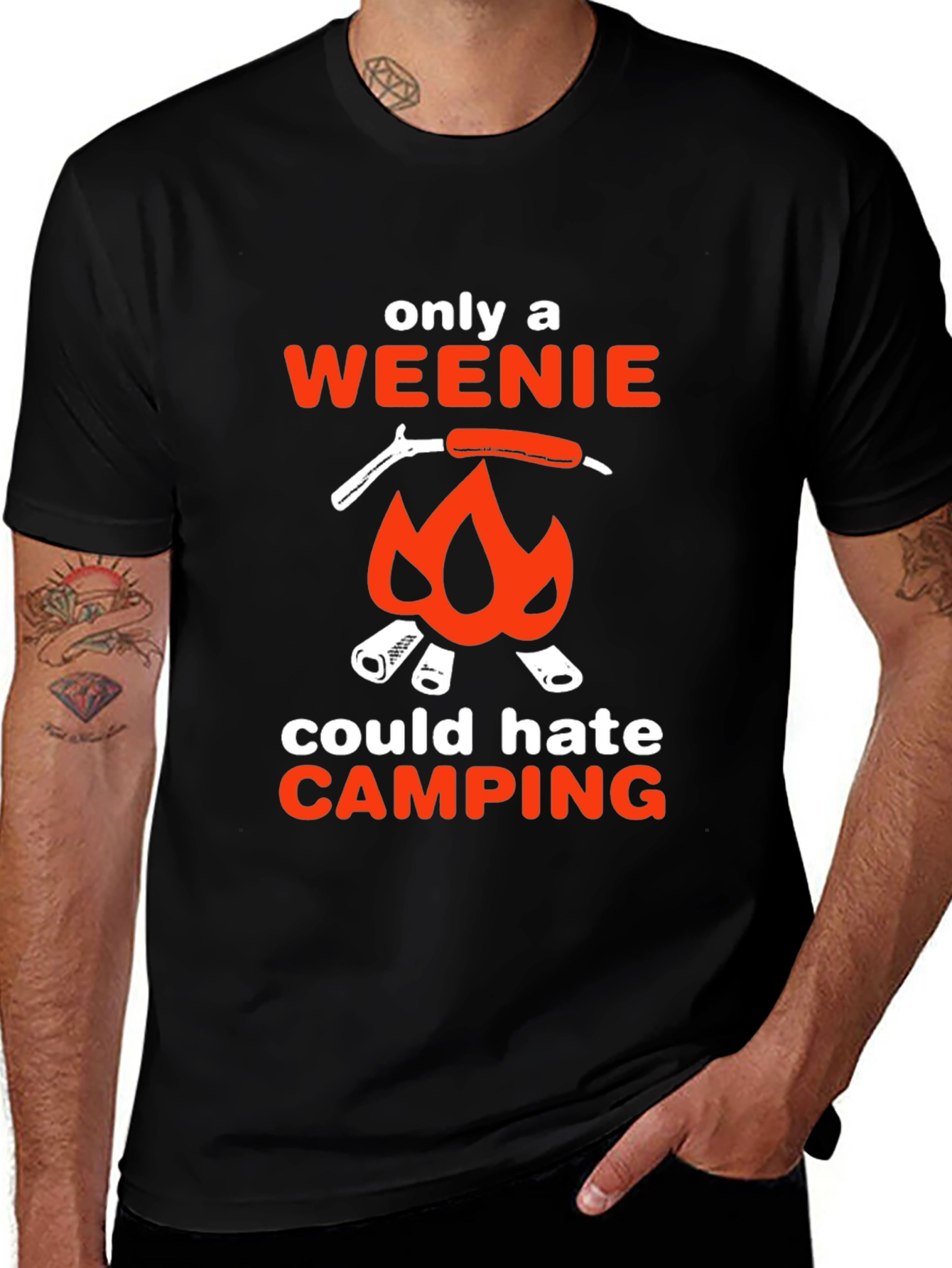 Variant 26 of Camping Weenie T-Shirt - Funny Campfire Design