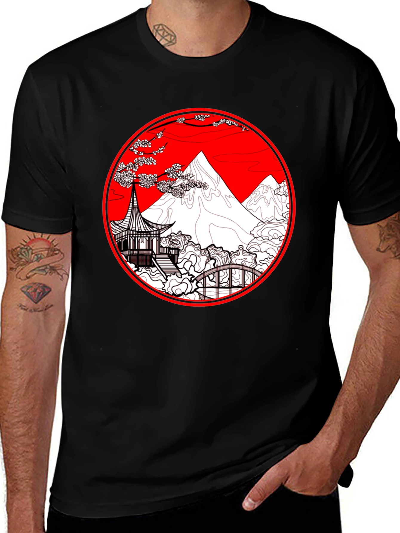 Variant 19 of Japanese Art T-Shirt - Mount Fuji Design