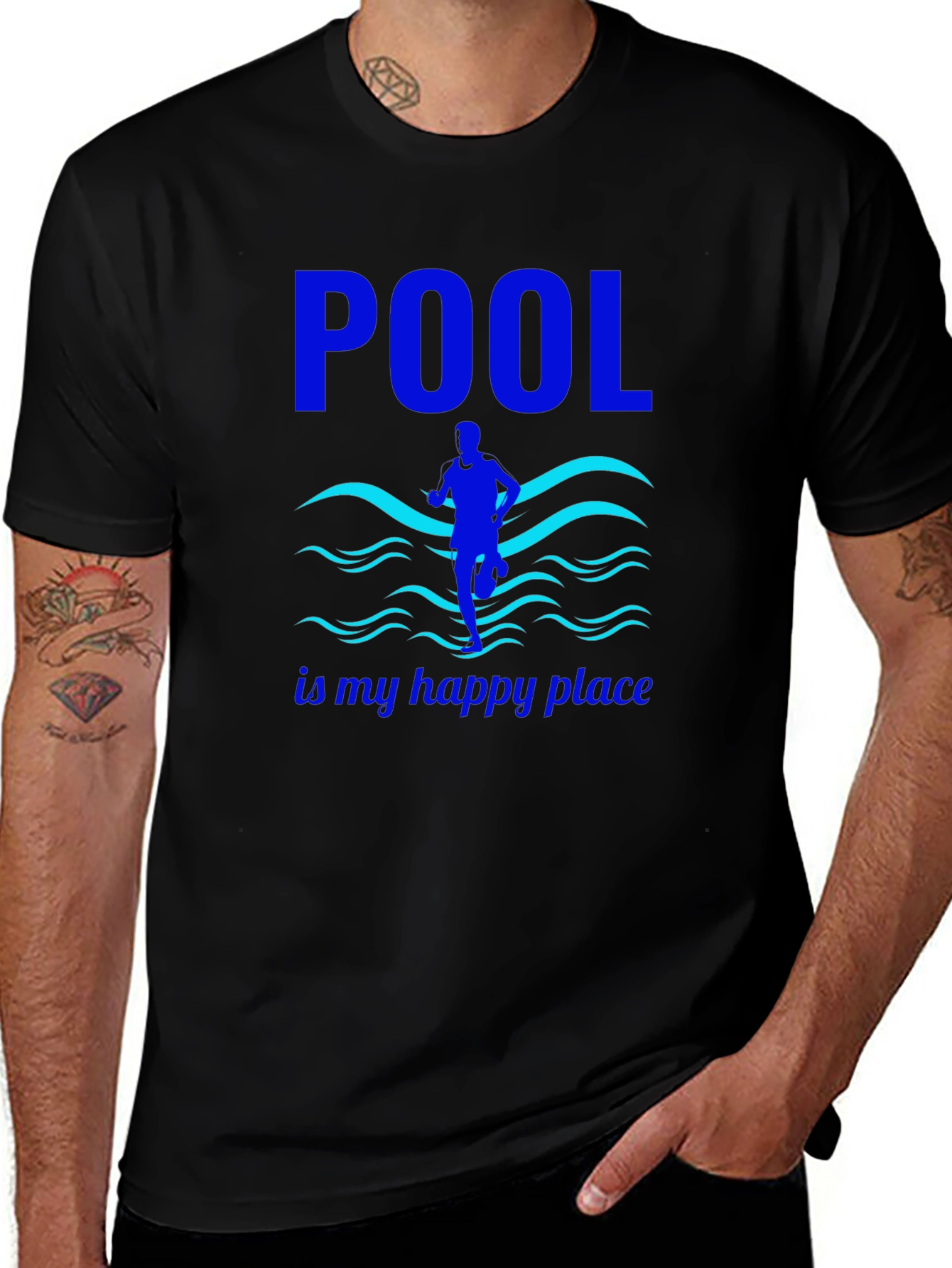 Variant 29 of Pool is My Happy Place T-Shirt - Unisex