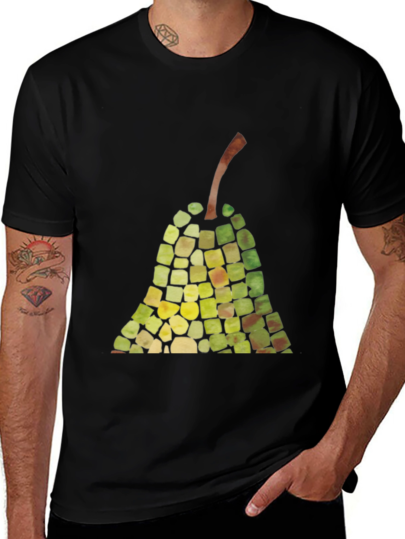 Variant 22 of Abstract Pear Graphic Tee - Black Unisex T-Shirt