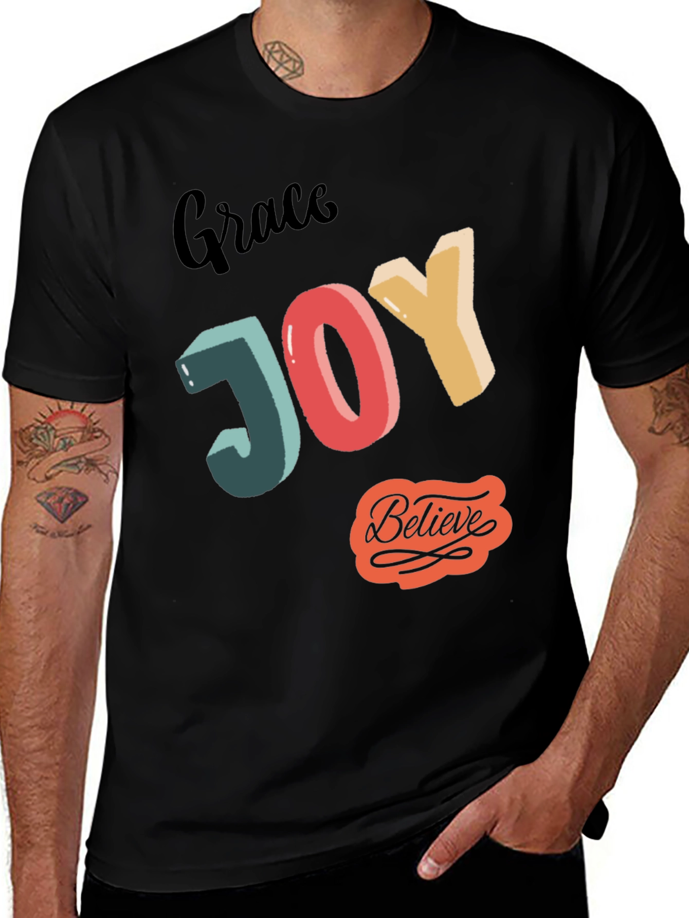 Variant 4 of Grace Joy Believe Graphic T-Shirt