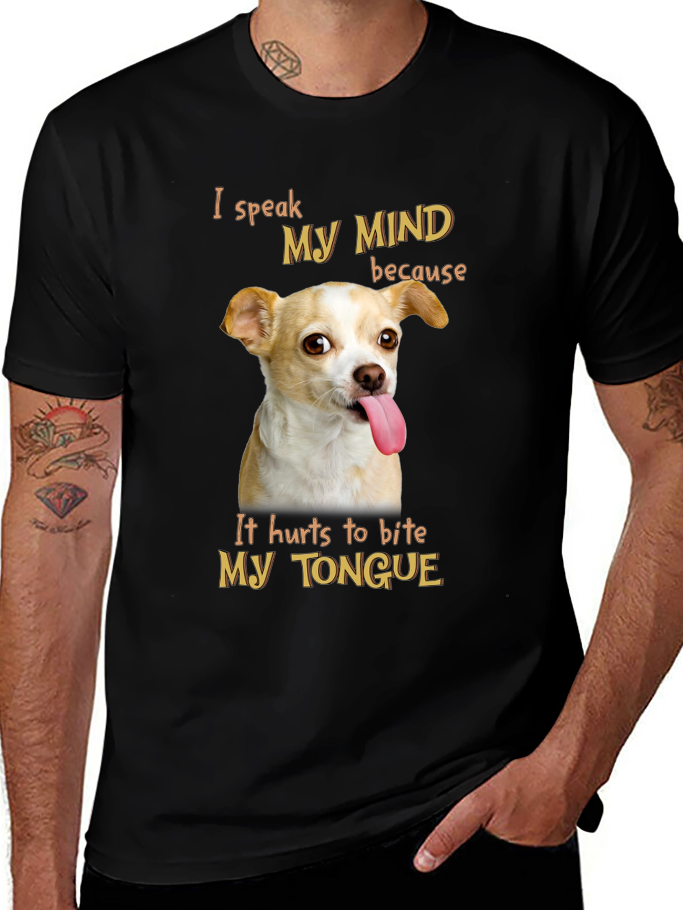 Variant 8 of Funny Dog T-Shirt - I Speak My Mind 