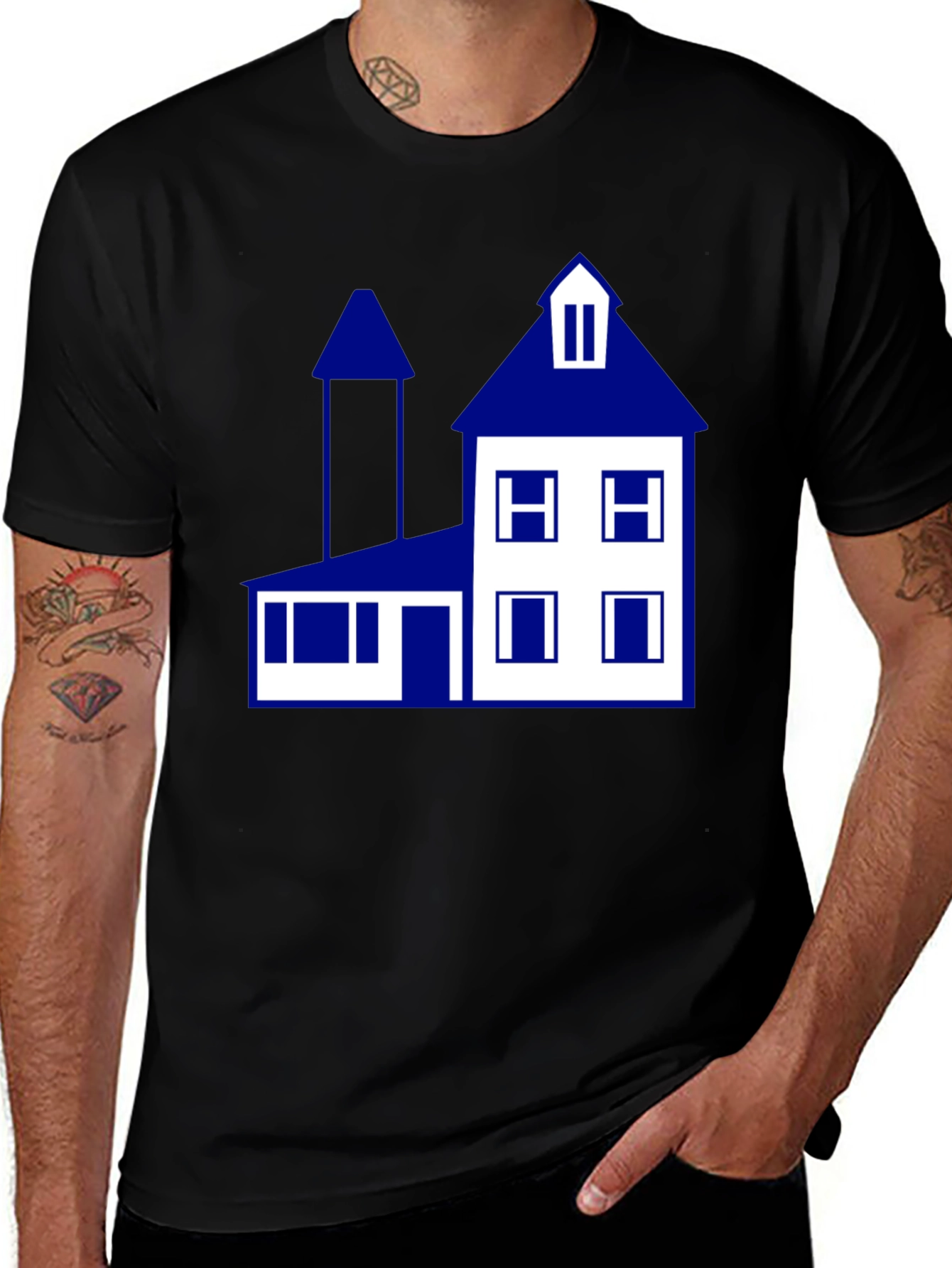 Variant 17 of House Graphic T-Shirt - Modern Minimalist Design