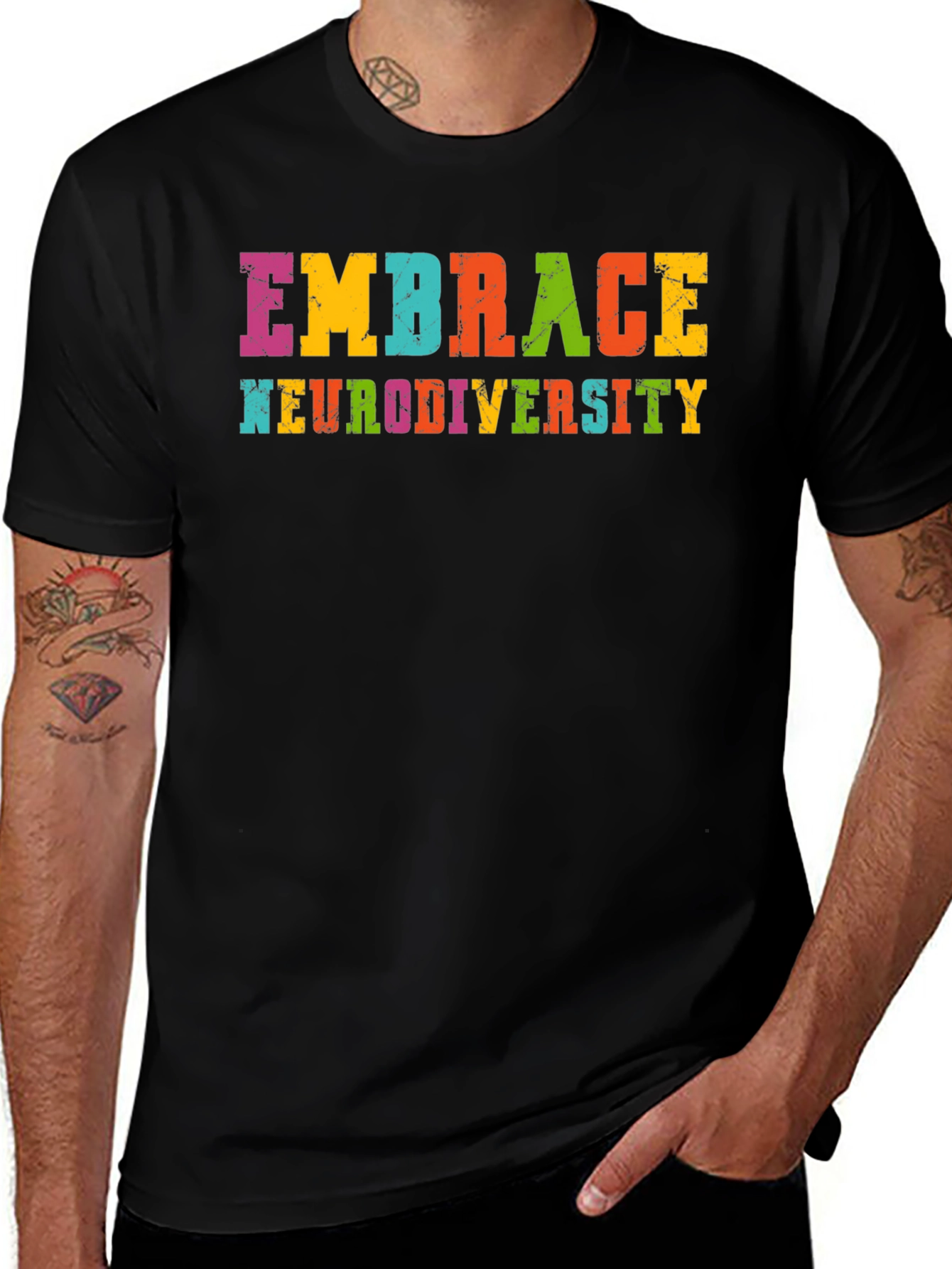 Variant 27 of Embrace Neurodiversity Graphic T-Shirt - Black