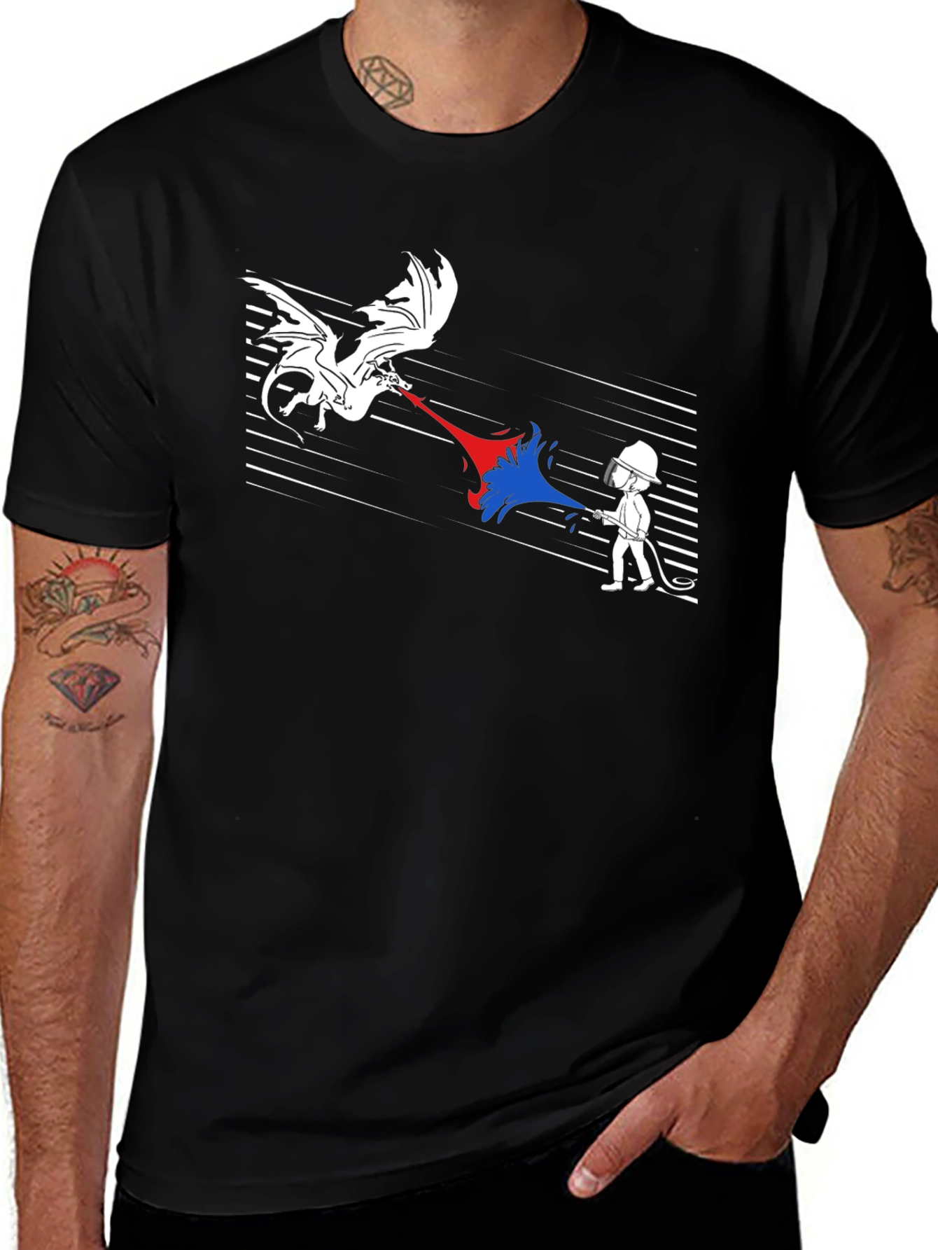 Variant 9 of Dragon Firefighter Graphic Tee