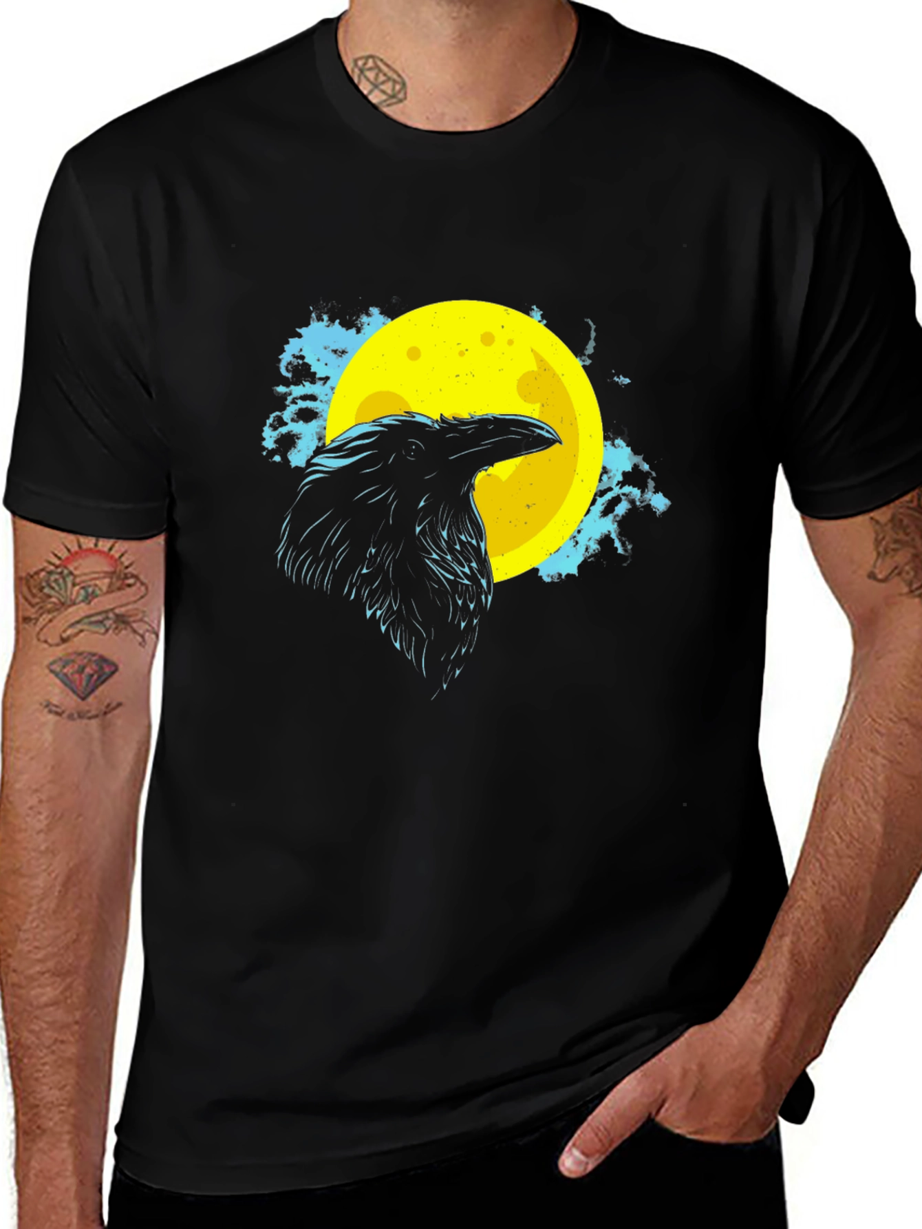 Variant 19 of Raven Moon Graphic Tee - Black T-Shirt