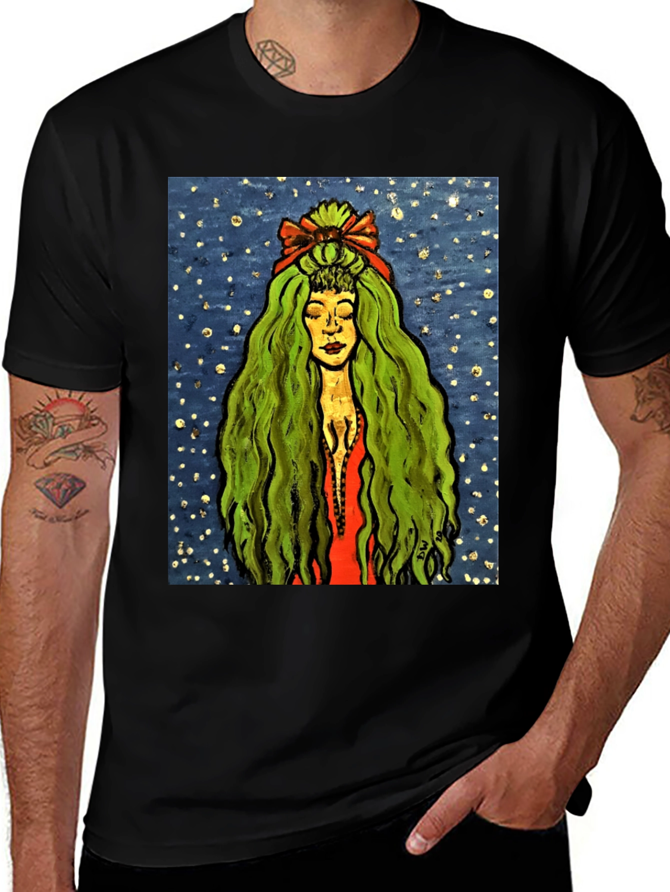 Variant 22 of Green Haired Woman Graphic Tee