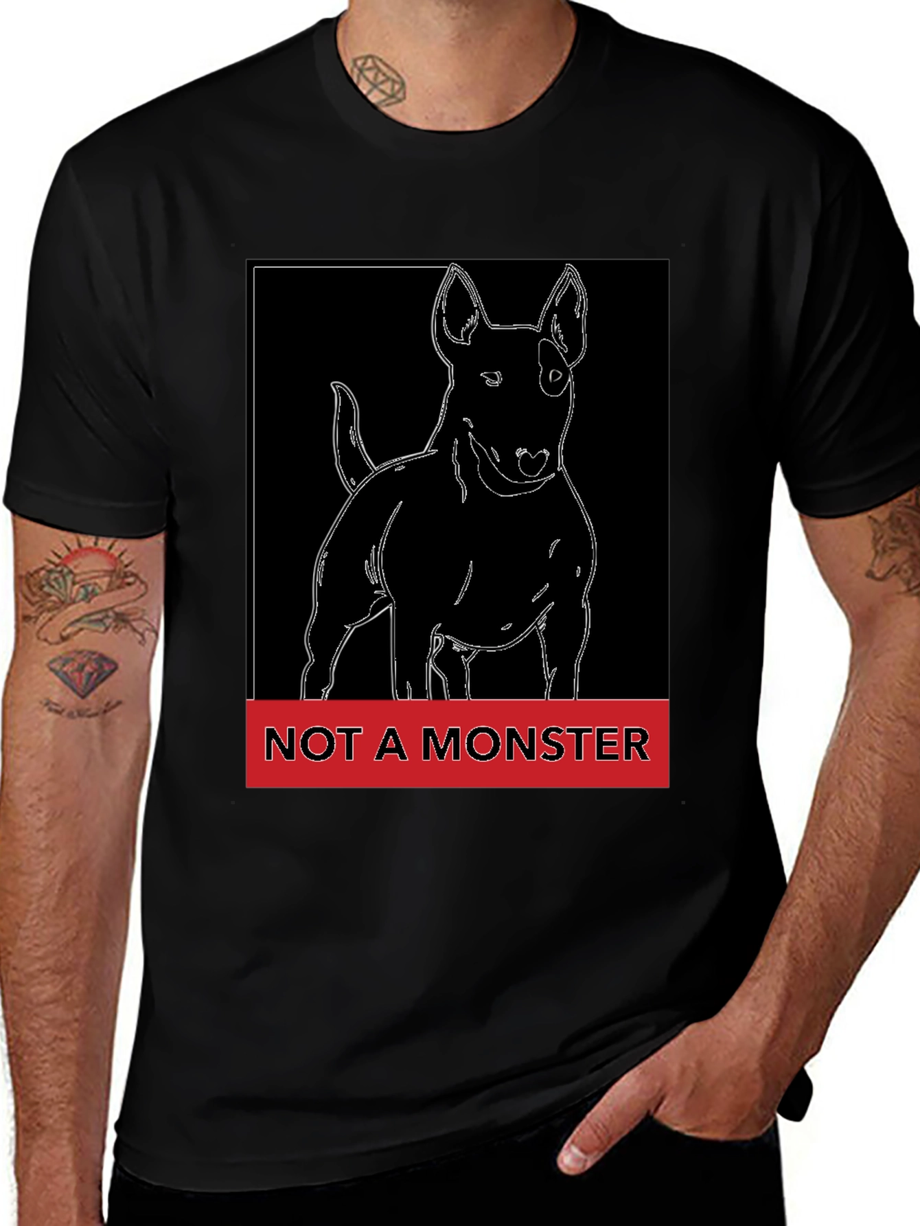 Variant 18 of Bull Terrier "Not a Monster" Graphic T-Shirt