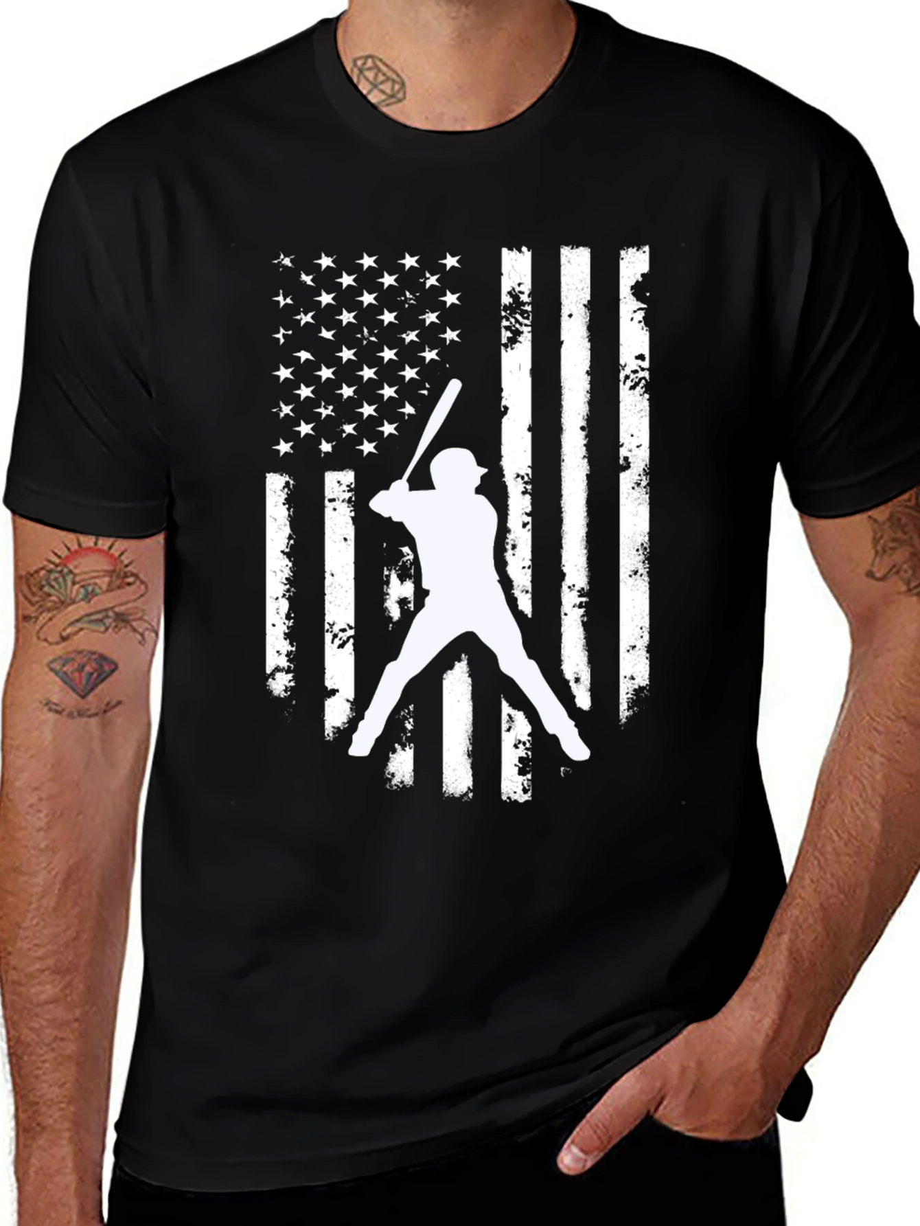 Variant 18 of Baseball American Flag T-Shirt
