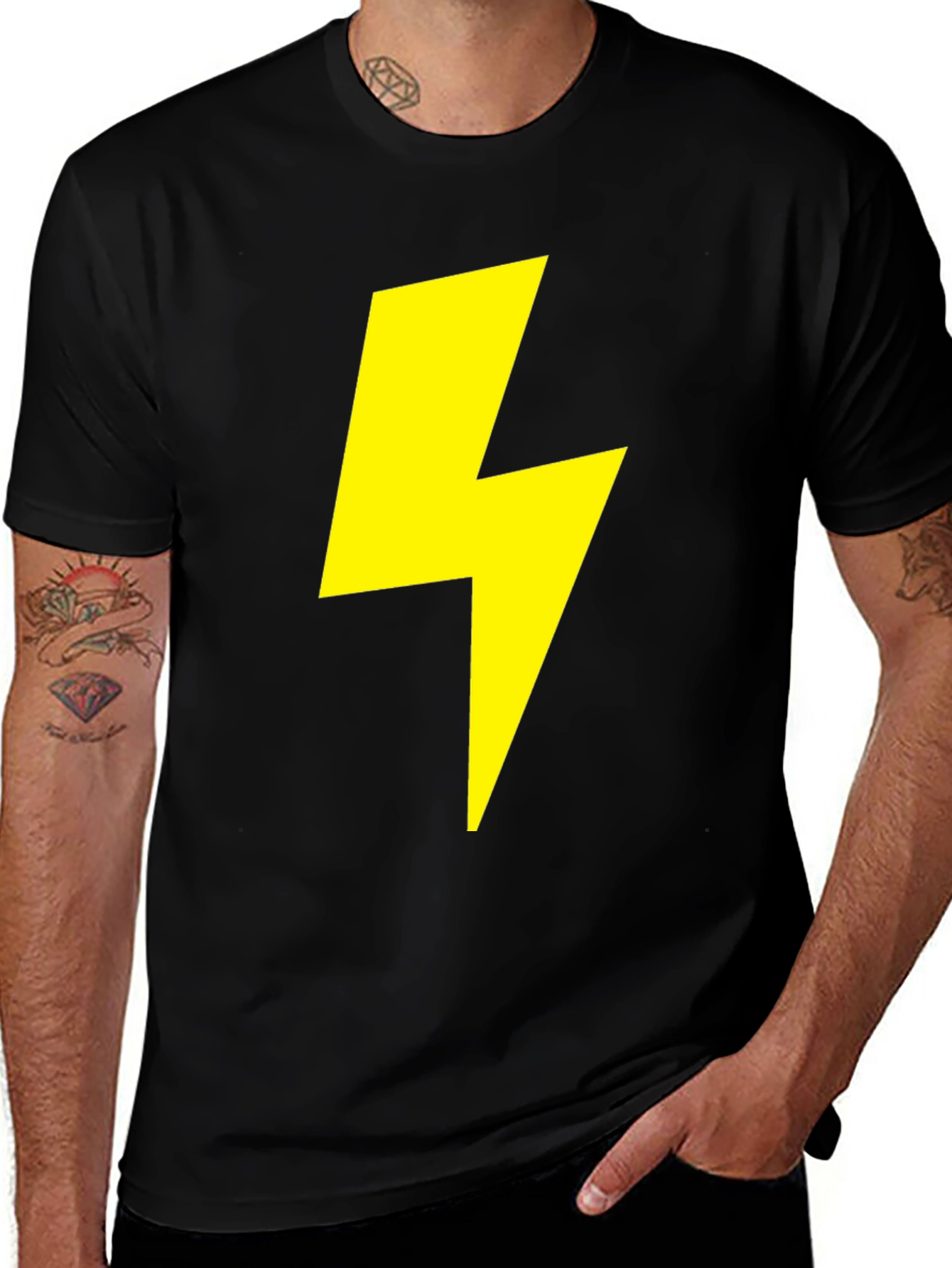 Variant 26 of Lightning Bolt Graphic Tee - Black