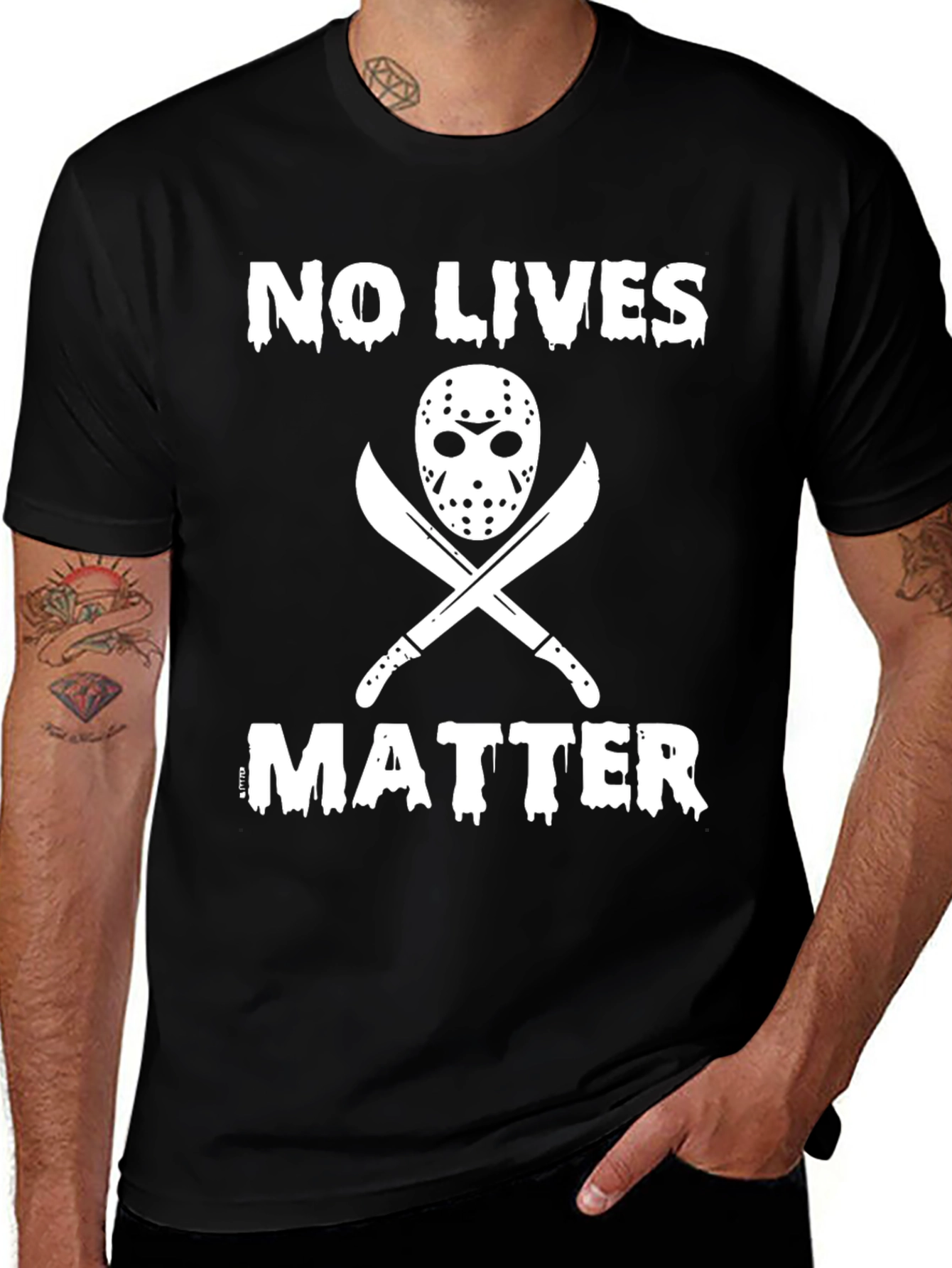 Variant 9 of Humorous "No Lives Matter" Friday the 13th T-Shirt
