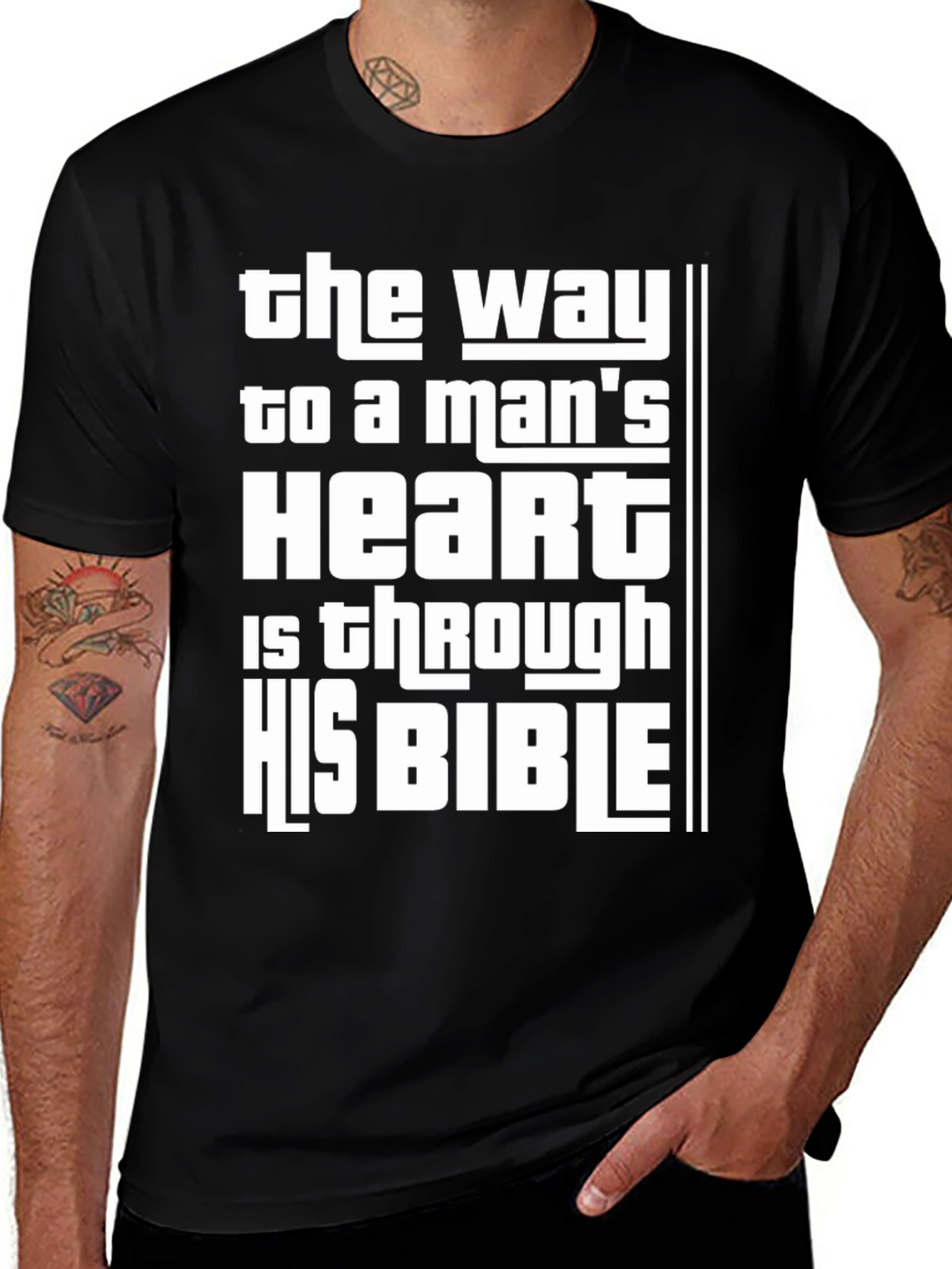 Variant 11 of Men's T-Shirt: The Way to a Man's Heart Bible Graphic Tee
