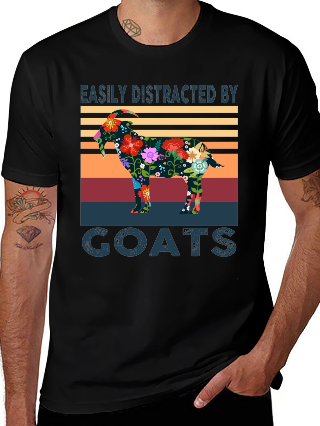 Variant 11 of Easily Distracted by Goats Graphic Tee