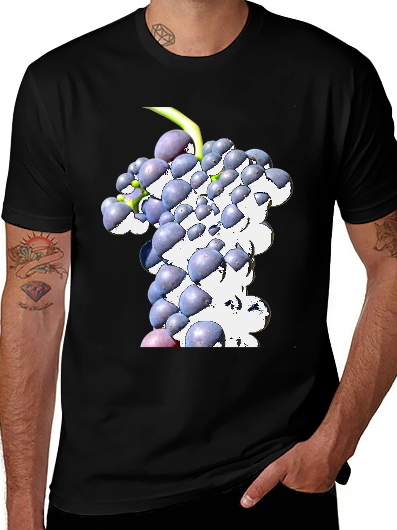 Grapes Graphic Tee - Black Casual Shirt