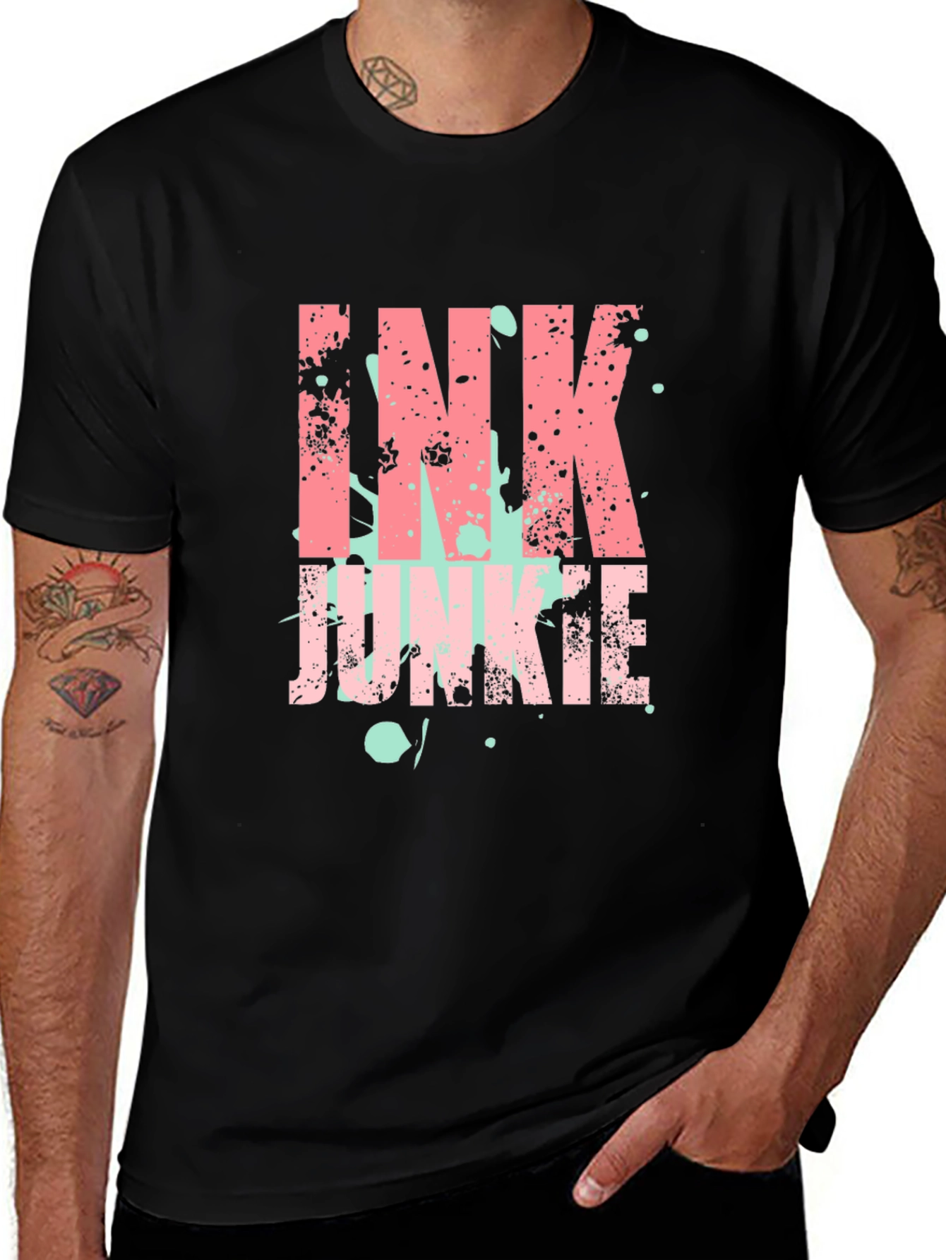 Variant 6 of Ink Junkie Graphic Print Black T-Shirt