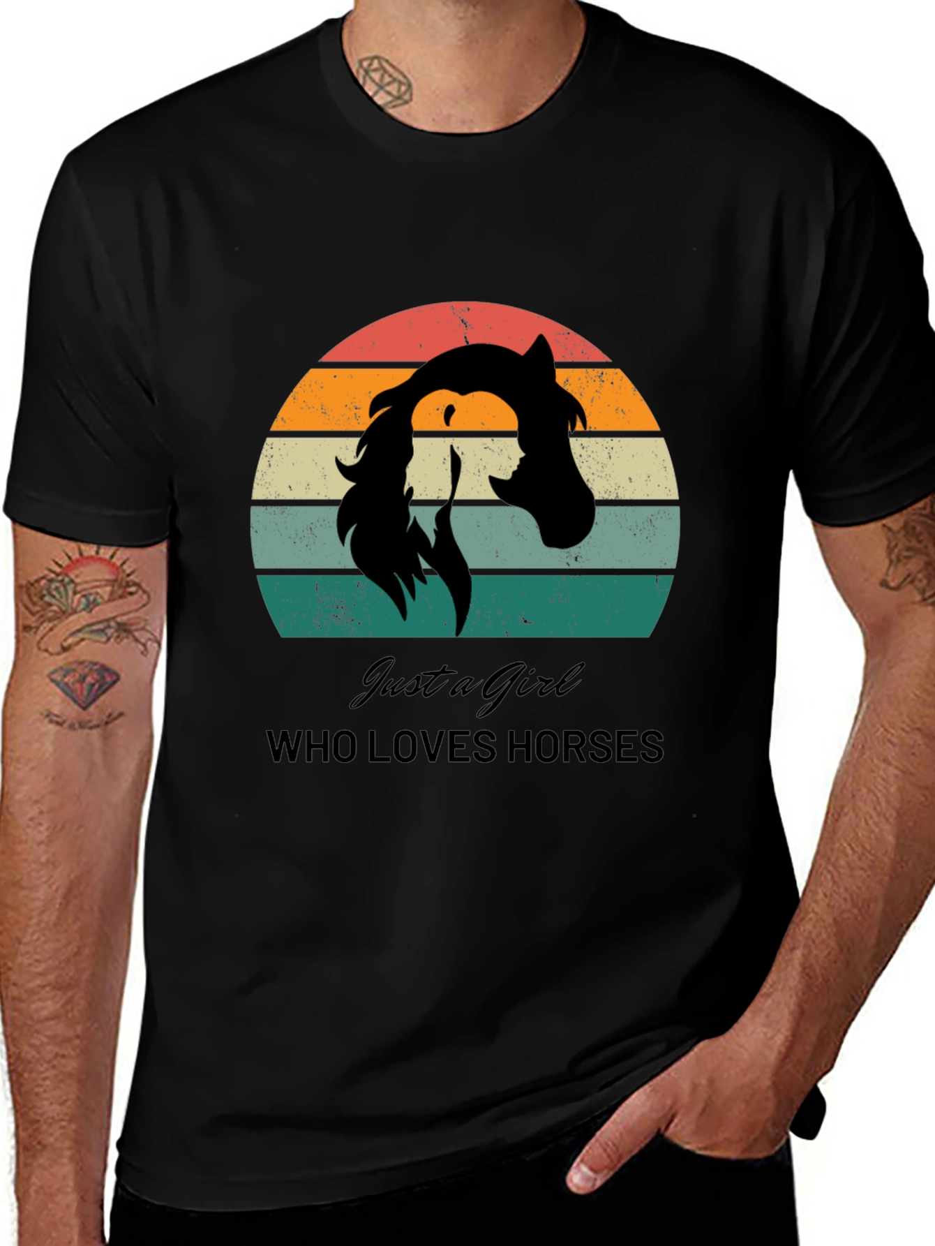 Variant 27 of Just a Girl Who Loves Horses Graphic Tee