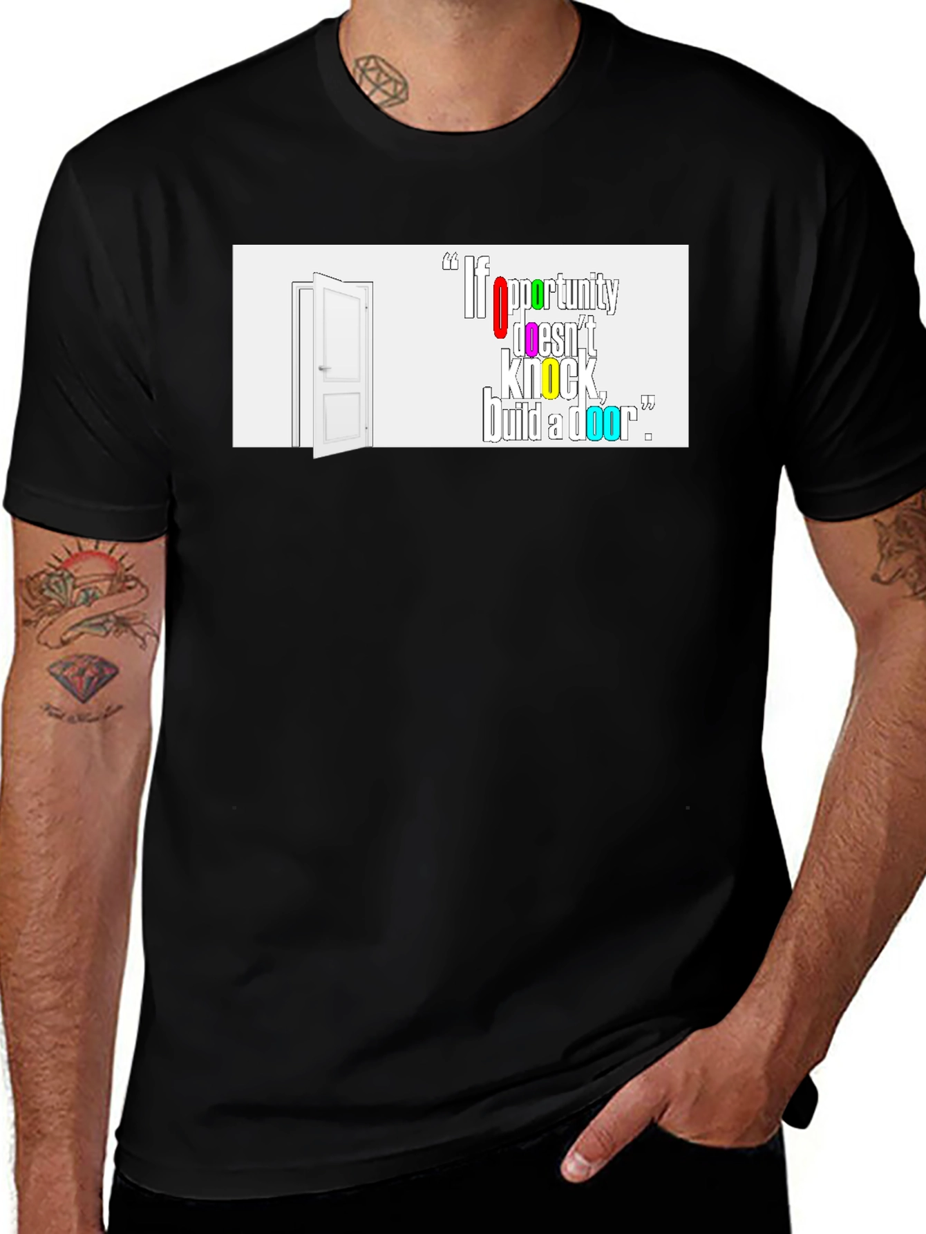 Inspirational Graphic T-Shirt - Build a Door