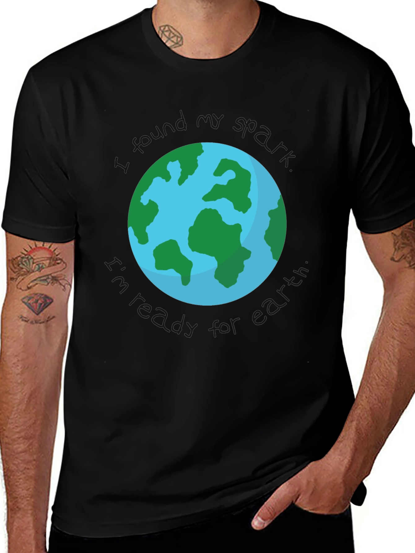 Earth Graphic Black T-Shirt - Save Our Planet!