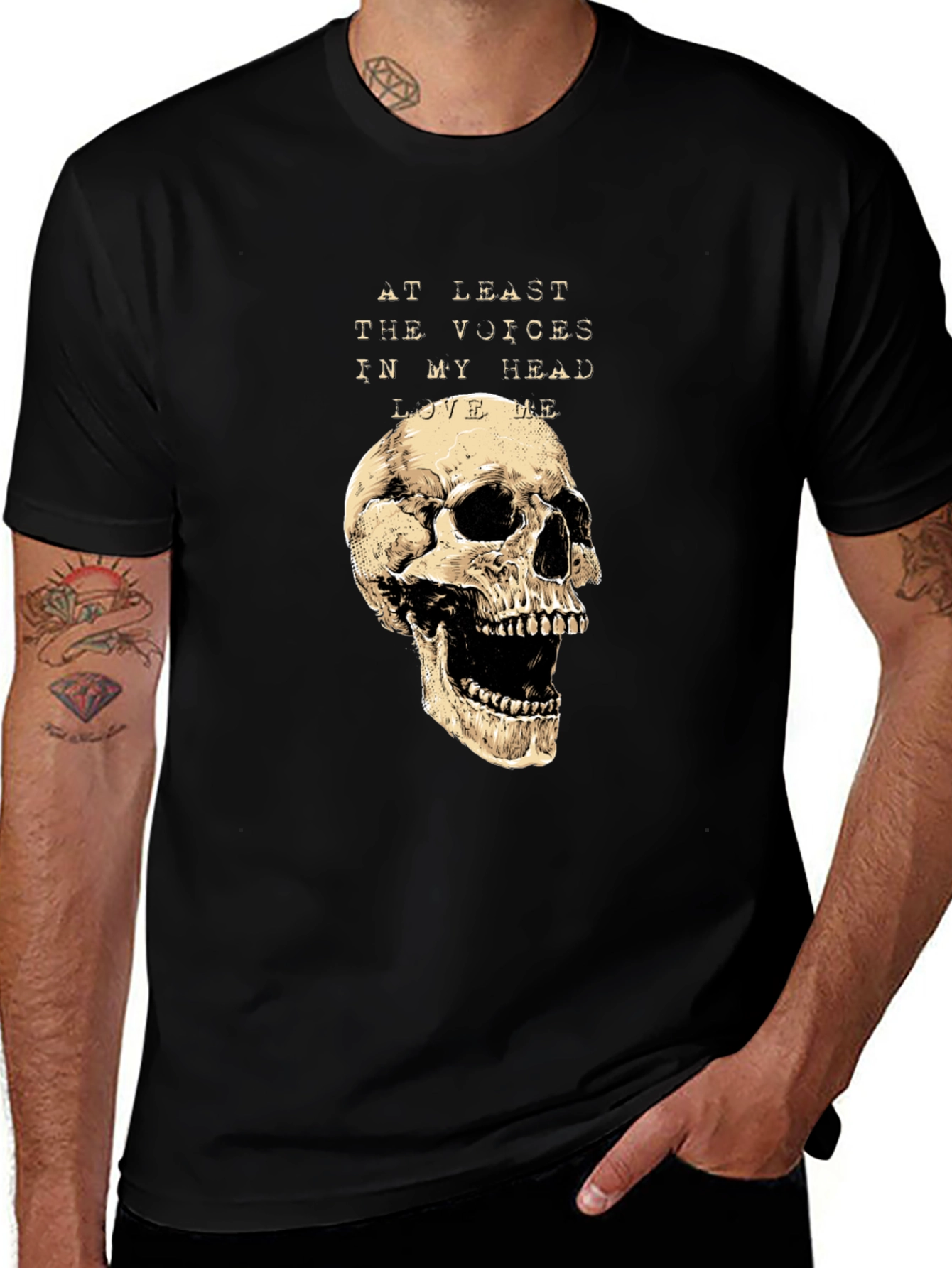 Variant 12 of Skull Graphic Tee: Voices in My Head T-Shirt