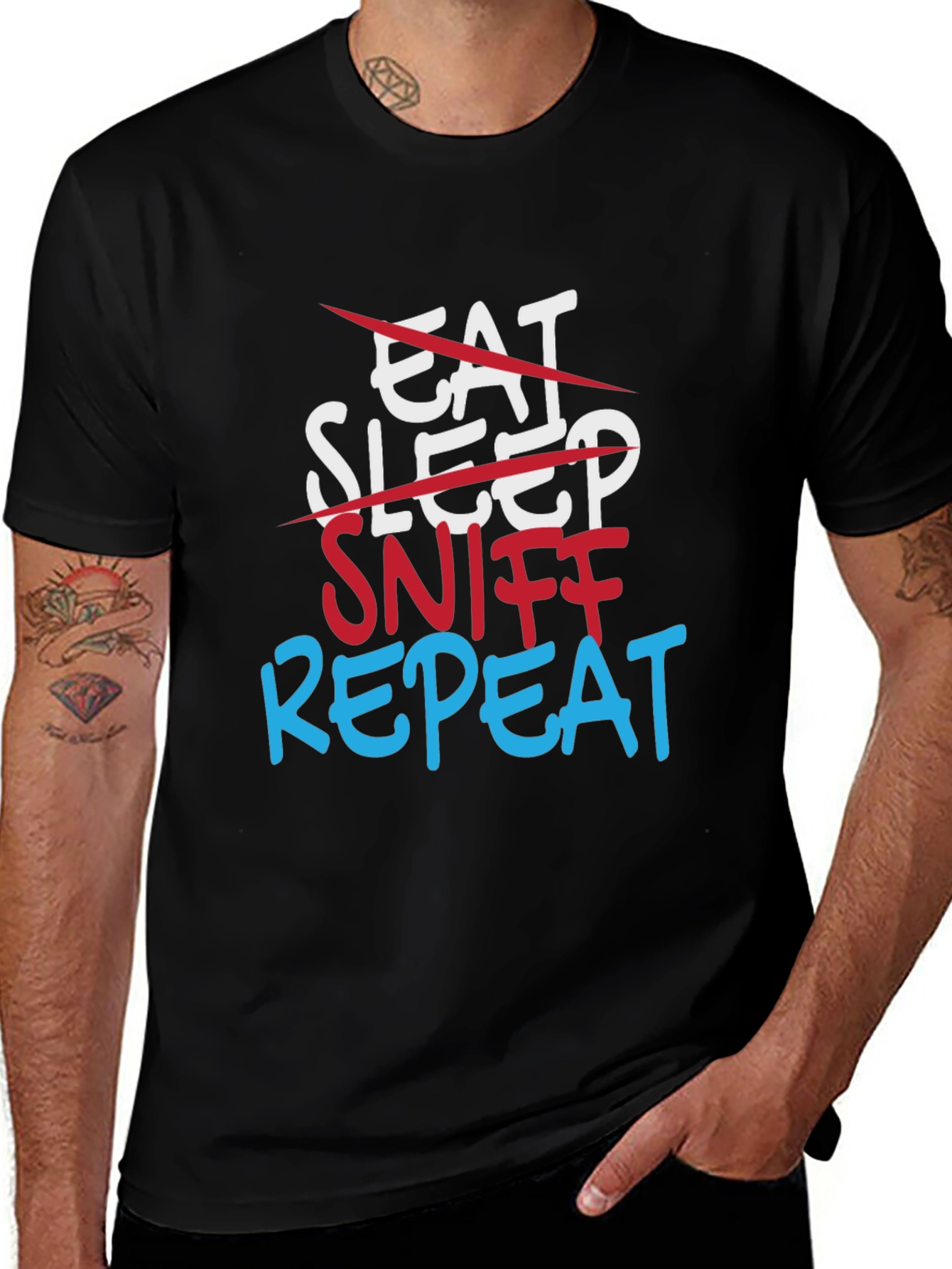 Variant 20 of Sniff Repeat T-Shirt - Funny Adult Humor Tee