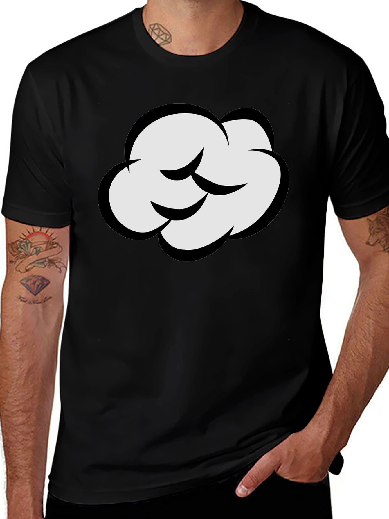 Variant 12 of Cartoon Dream Cloud Black T-Shirt
