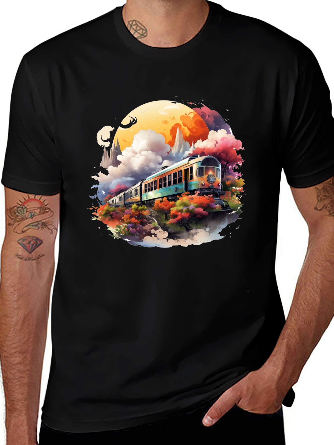 Variant 12 of Scenic Train Ride Graphic Tee - Unique Design!