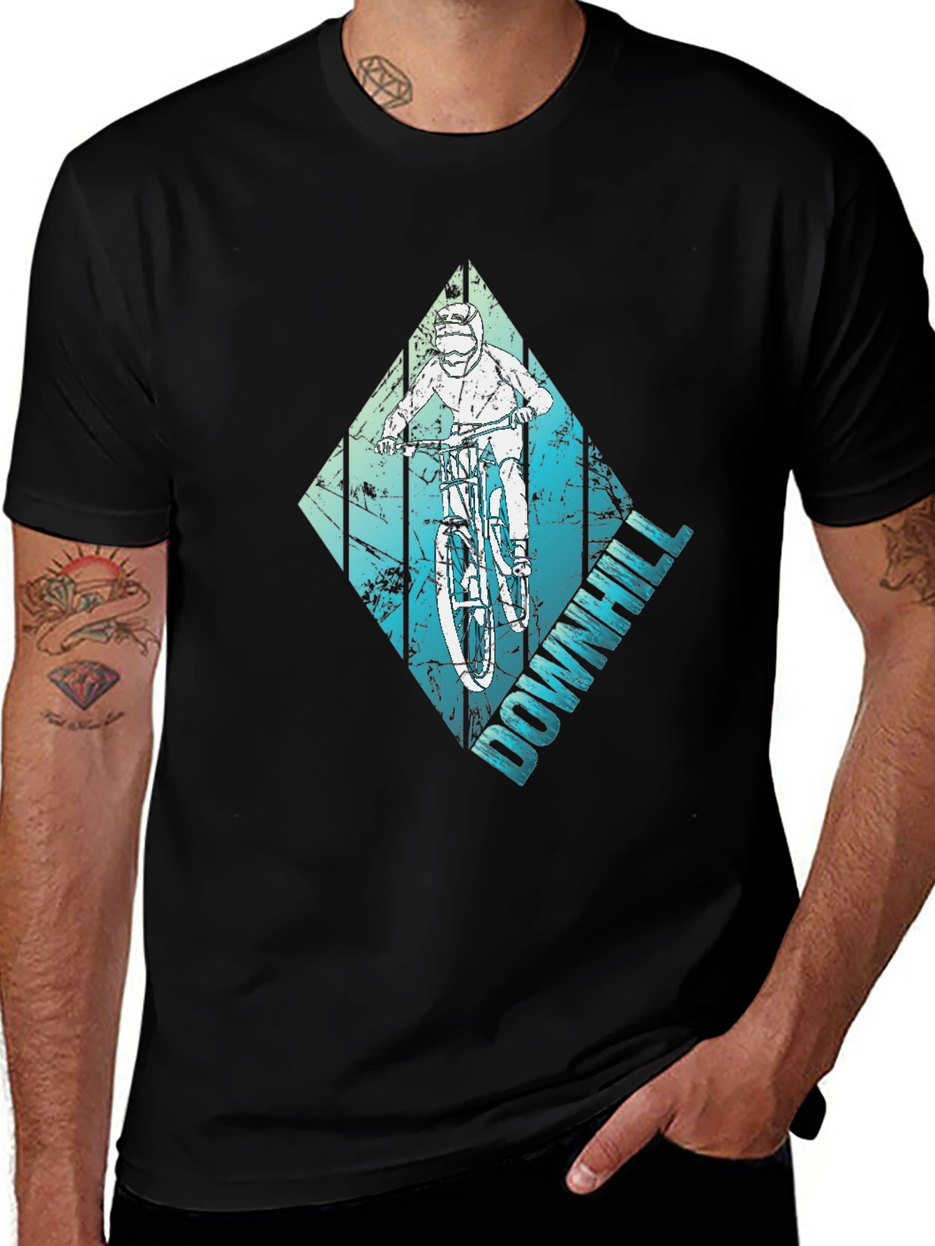 Variant 12 of Downhill Mountain Biker Graphic Tee - Ride in Style!