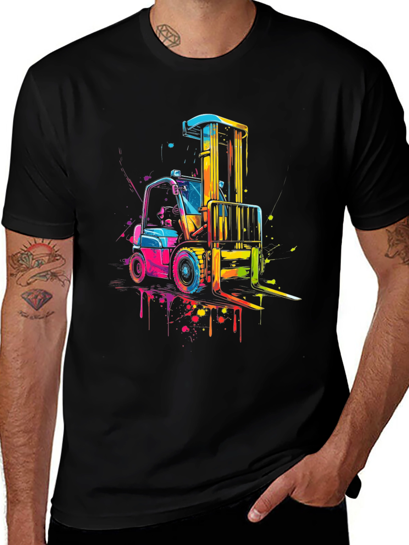 Variant 10 of Forklift Graphic Tee - Colorful Construction Shirt