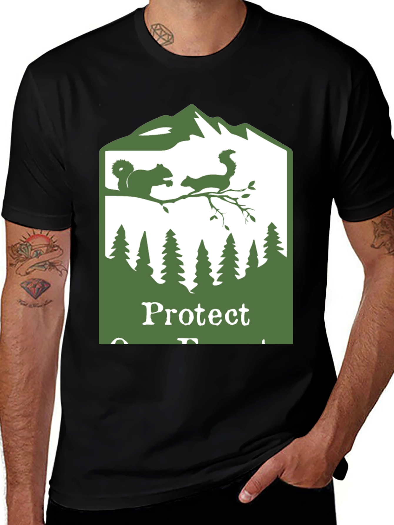 Variant 16 of Protect Our Forests Black T-Shirt
