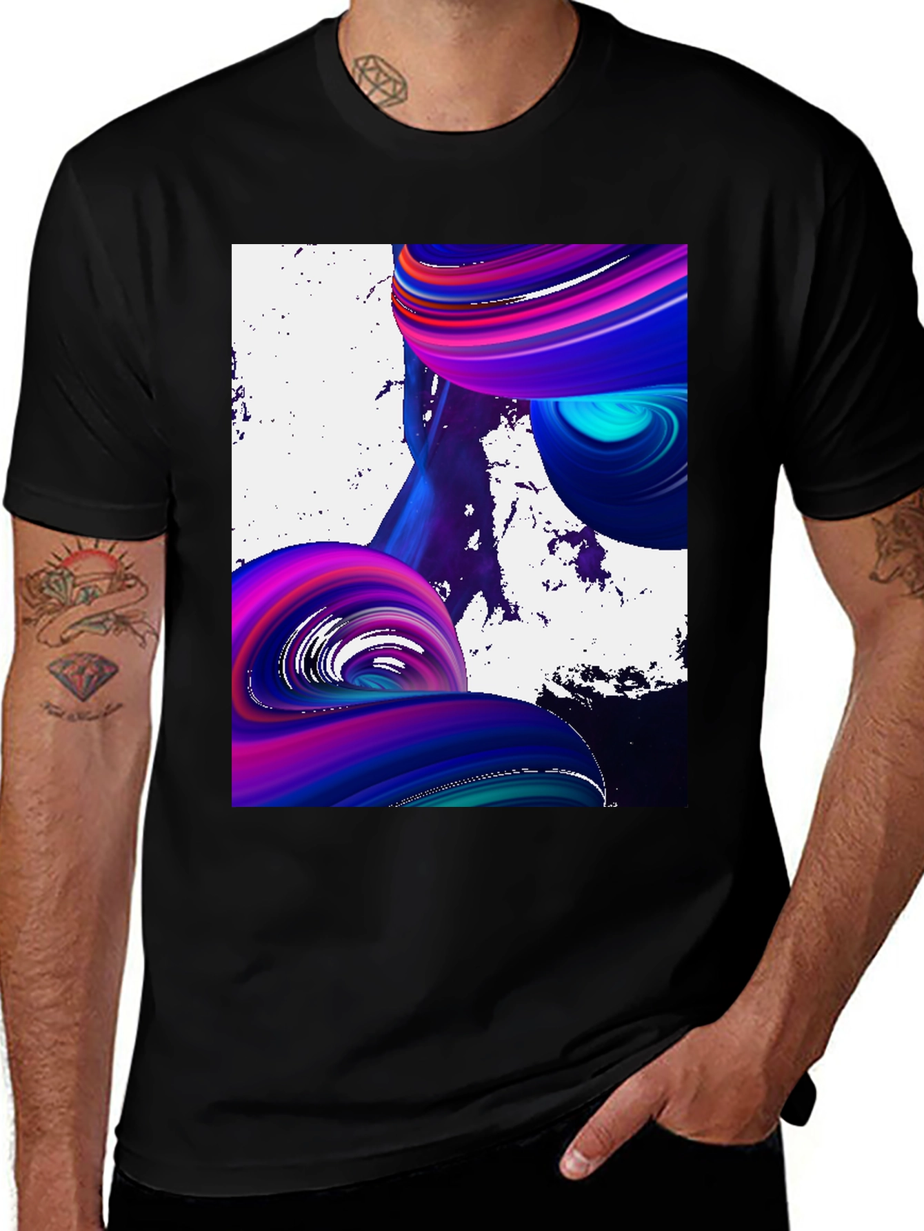 Variant 14 of Abstract Swirl Graphic Tee - Modern Art Shirt