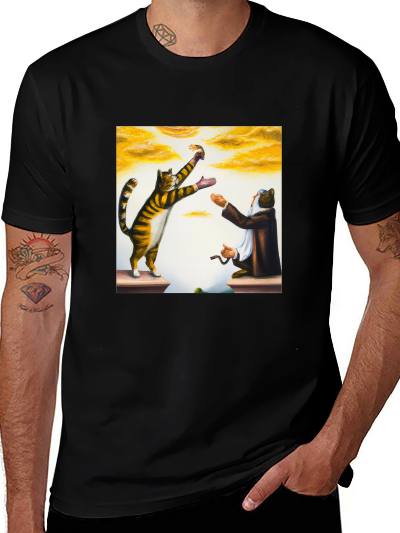 Variant 11 of Cat & Wizard T-Shirt: Funny Feline Magic Tee