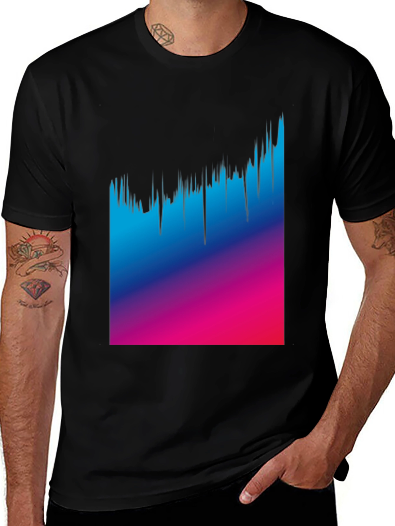 Variant 9 of Gradient Drip Graphic Tee - Modern Style